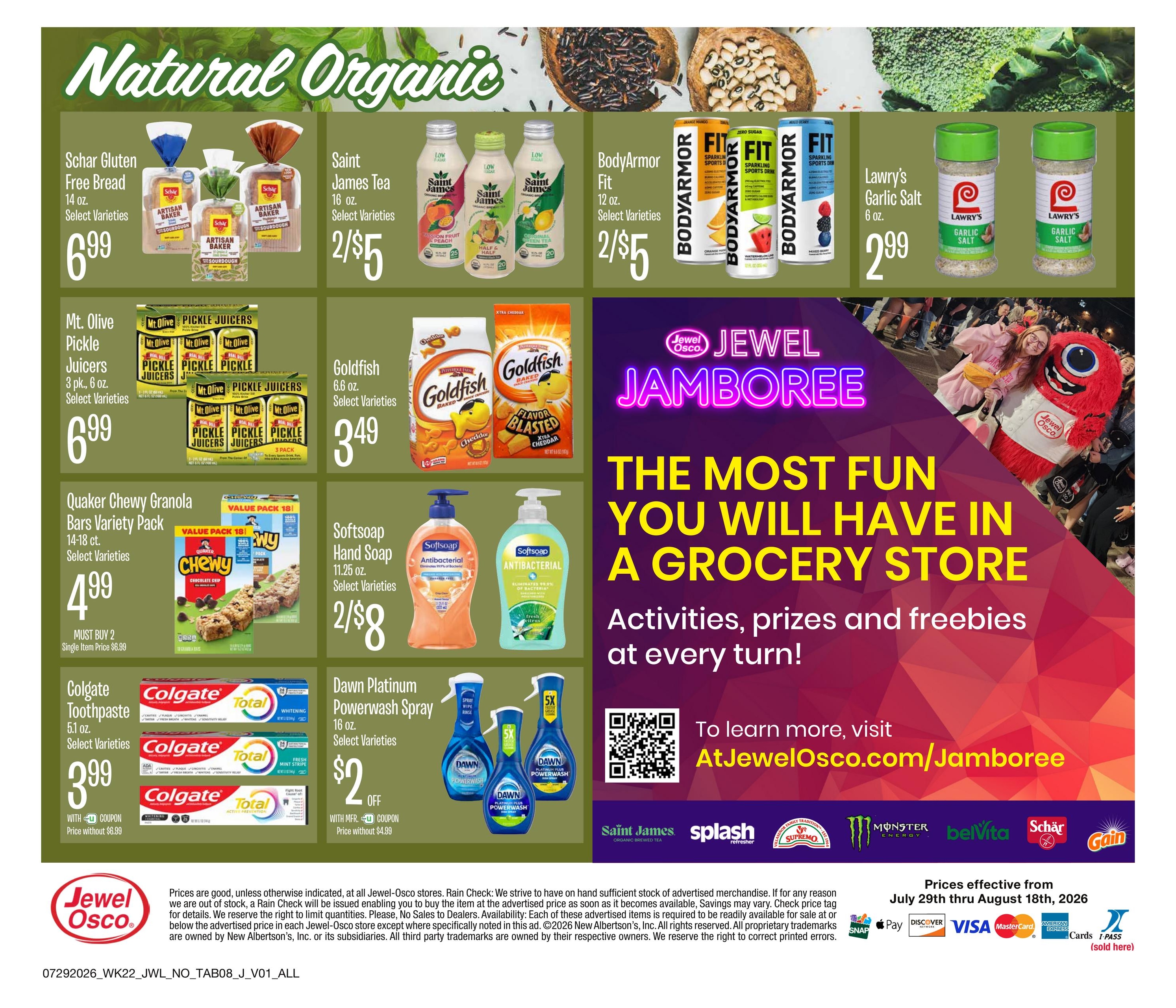 Jewel-Osco (IL, IN) Organics Guide Weekly Ad July 29 - August 18, 2026