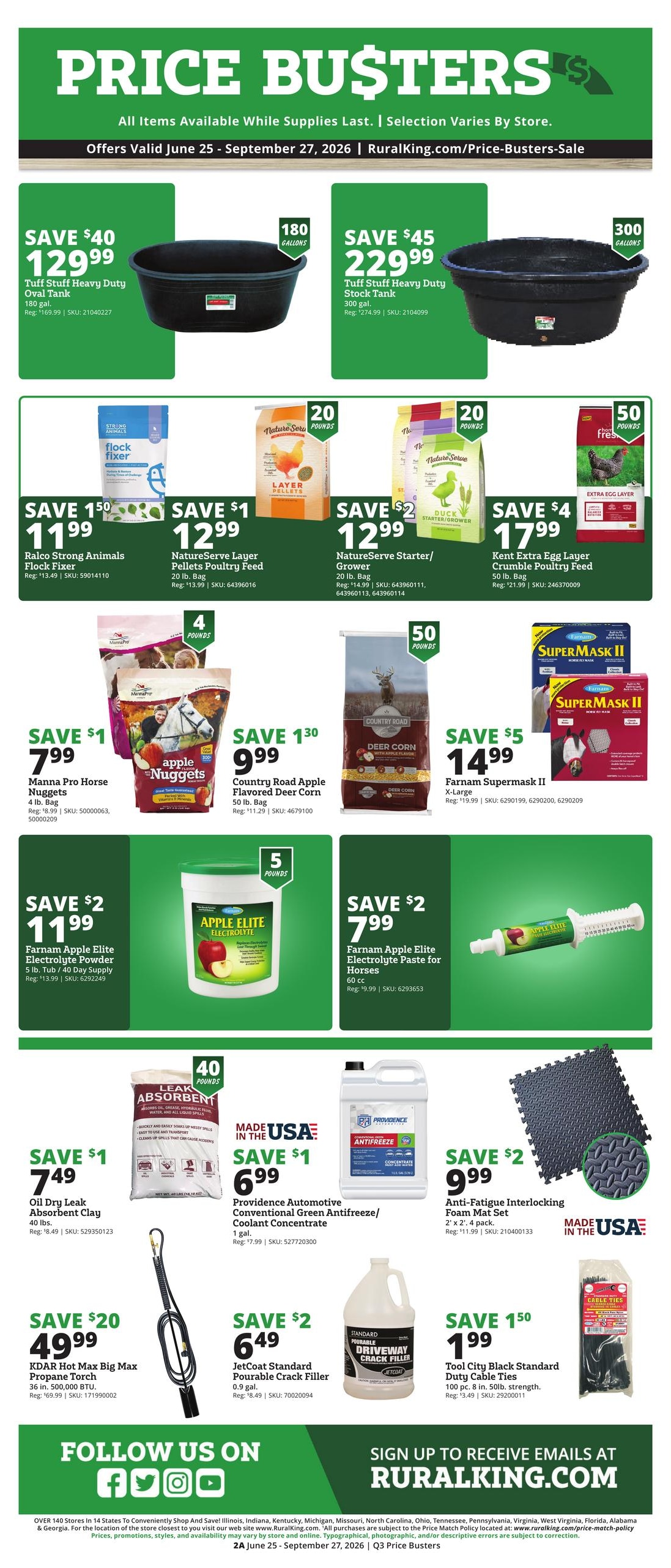 Rural King (Ethelsville Area, AL) Weekly Ad July 1 - September 3, 2026