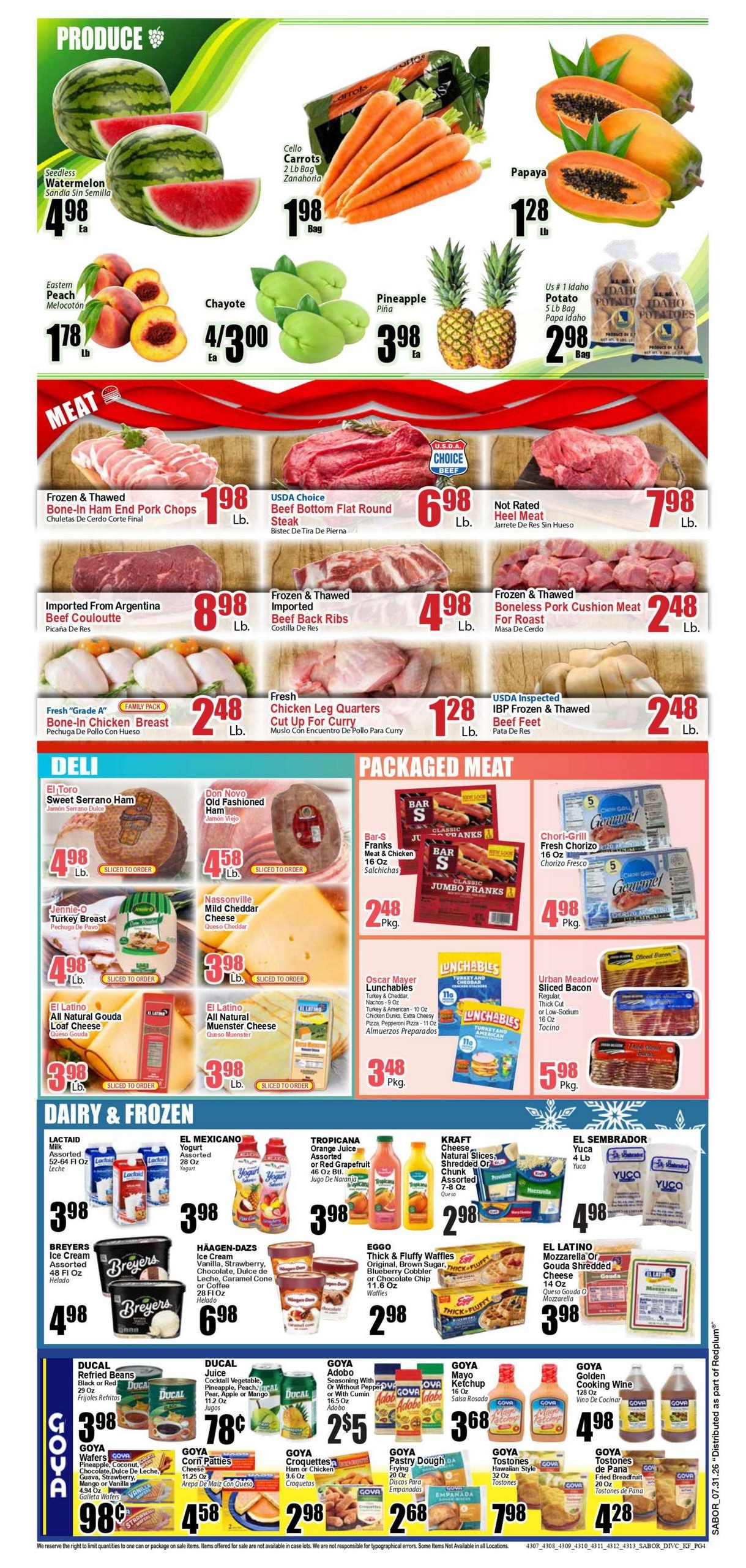 Sabor Tropical Weekly Ad July 31 - August 6, 2026