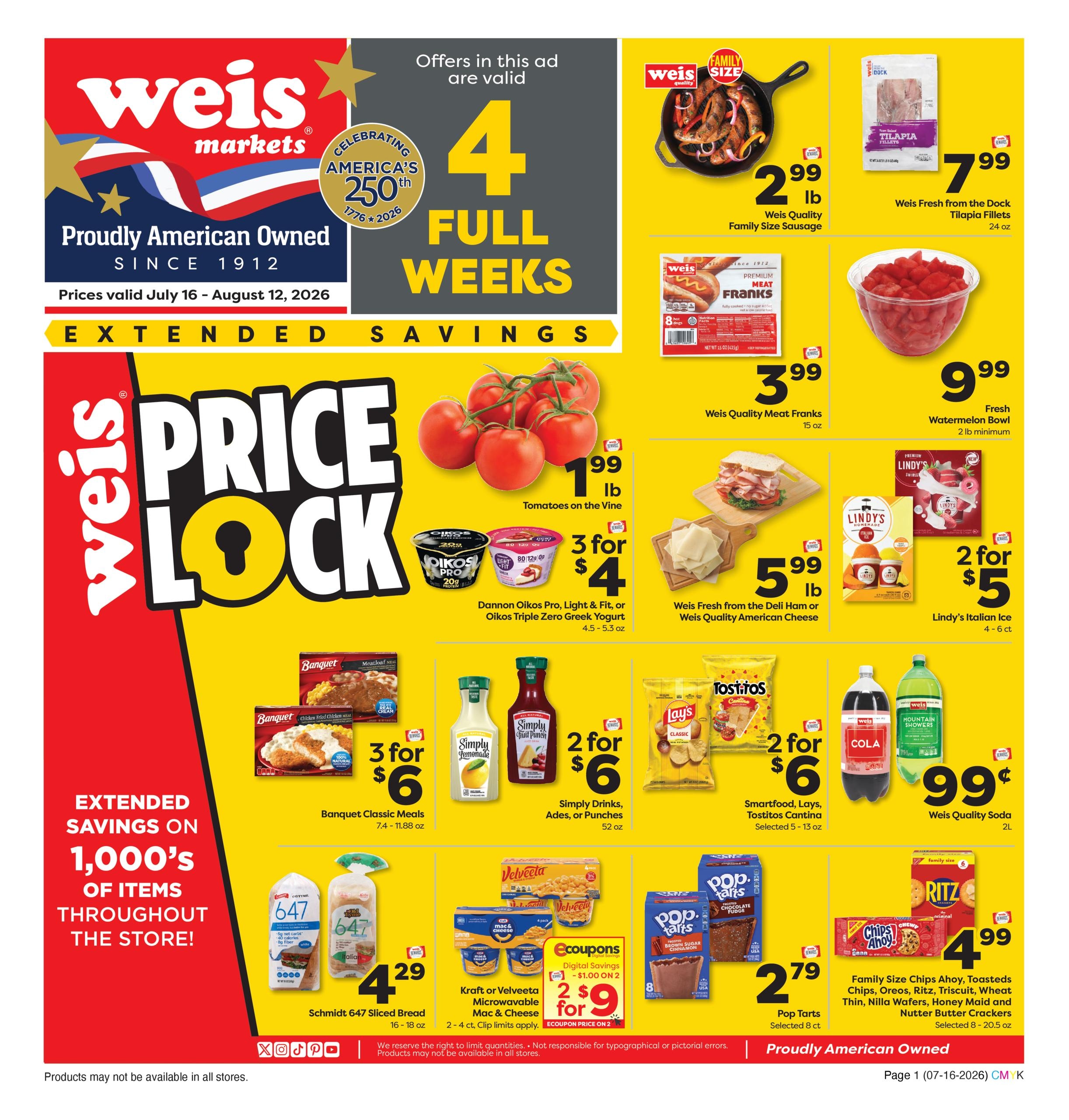Weis Markets Ad Specials Weekly Ad July 16 - August 12, 2026