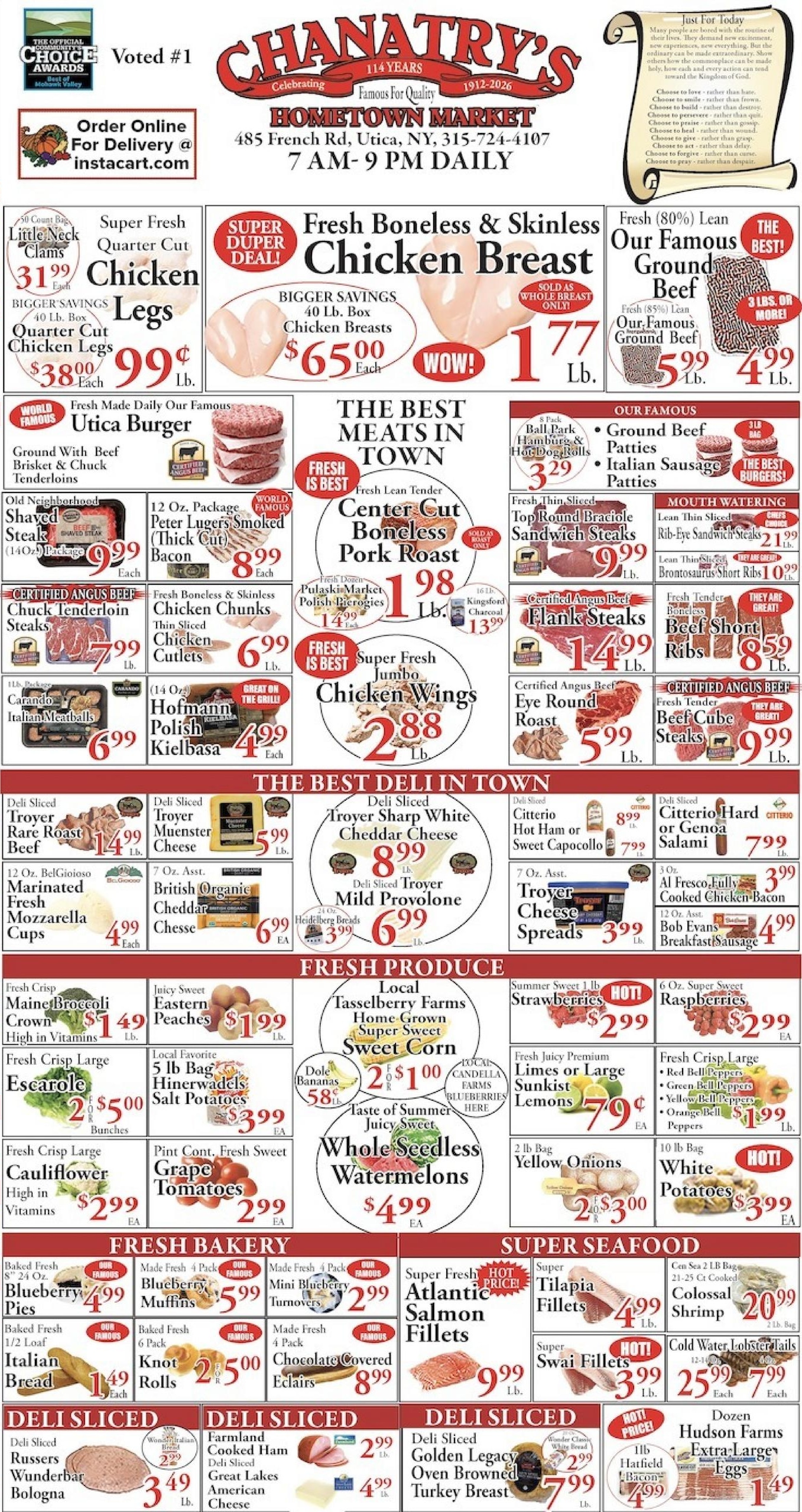 Chanatry's Hometown Market Weekly Ad August 2 - 8, 2026