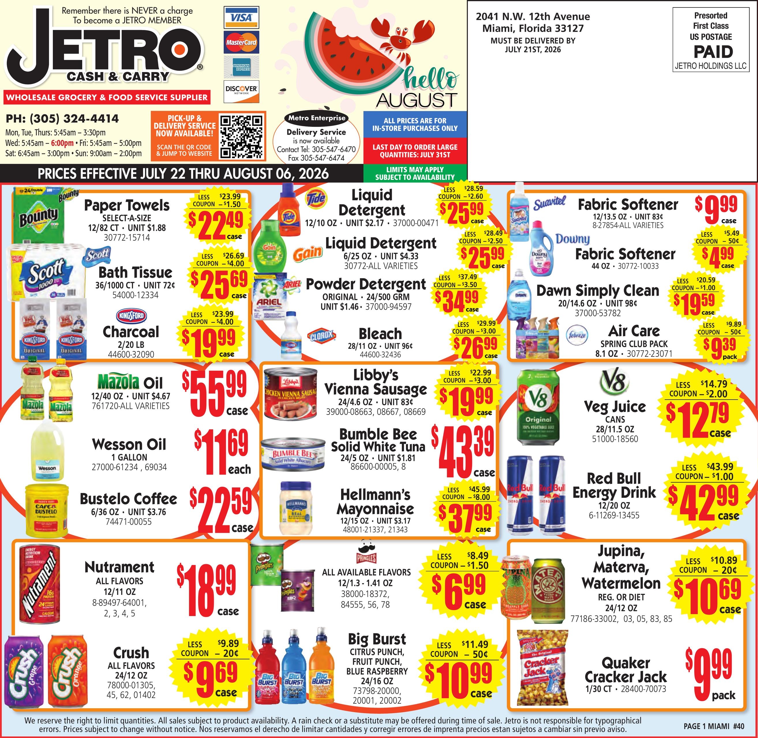 Jetro (Torrance–Inglewood Area, CA) Weekly Ad July 22 - August 6, 2026