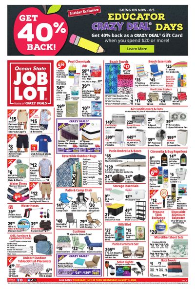 Ocean State Job Lot Weekly Ad July 30 - August 5, 2026