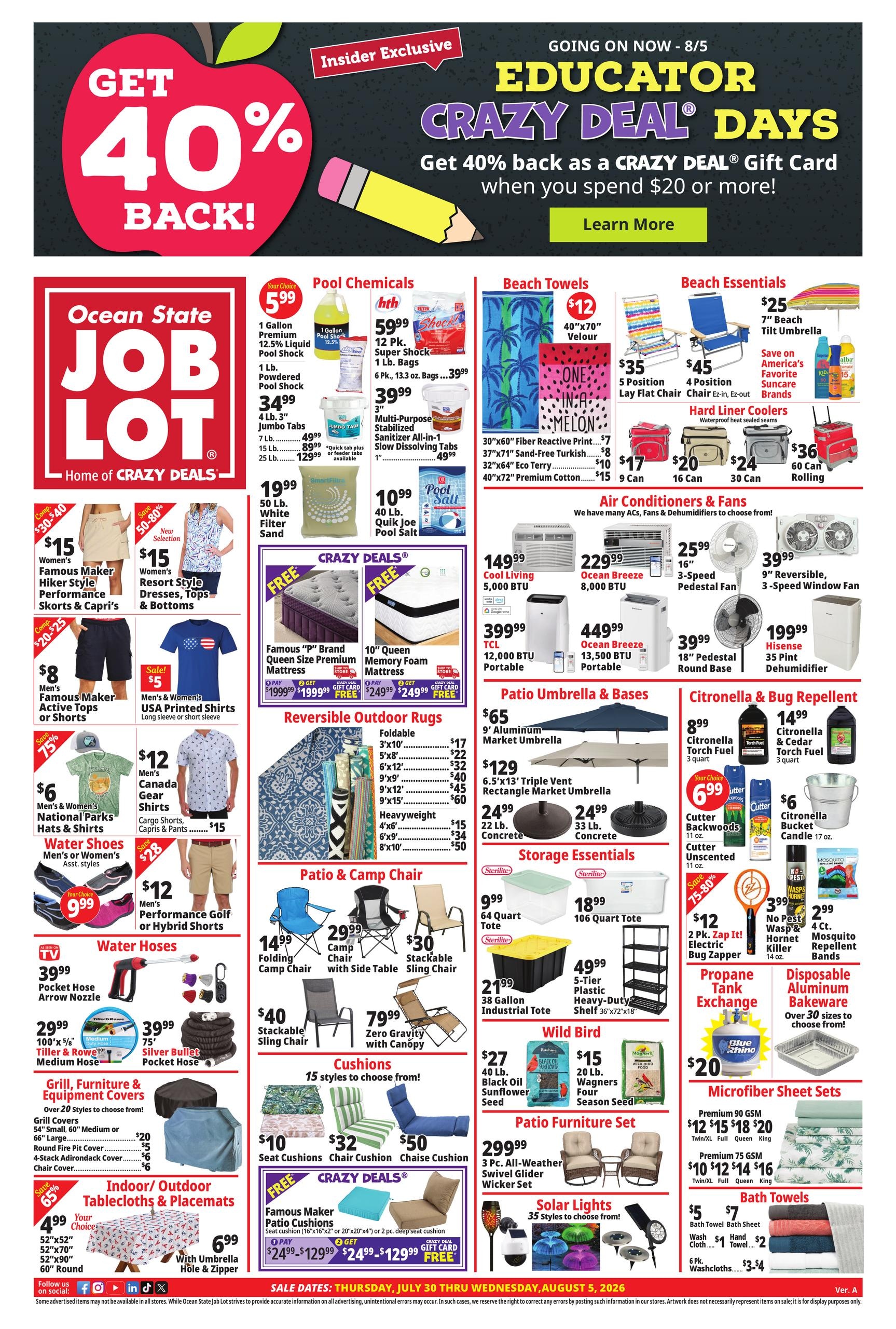 Ocean State Job Lot Weekly Ad July 30 - August 5, 2026