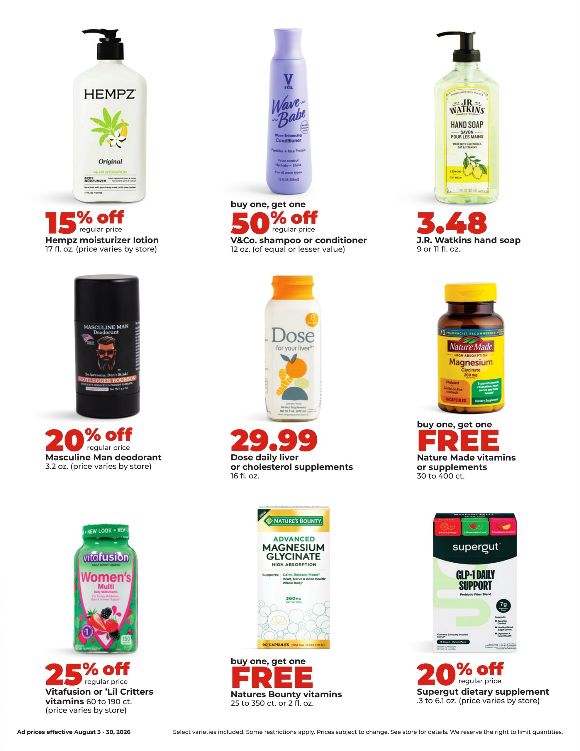 Hy-Vee (WI) Weekly Ad August 3 - 30, 2026