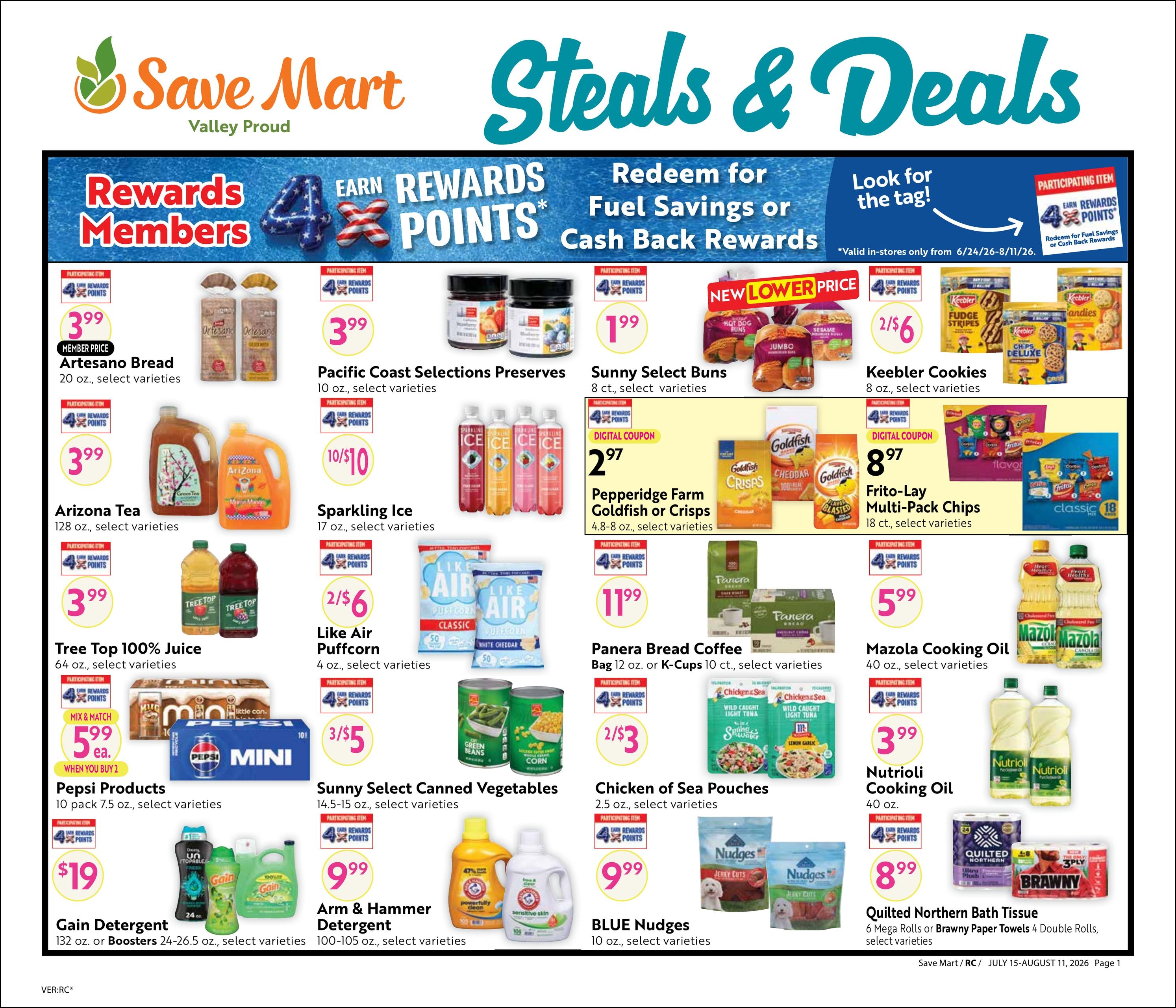 Save Mart (Reno–Sparks Area, CA–NV) Online Savings Guide Weekly Ad July 15 - August 11, 2026