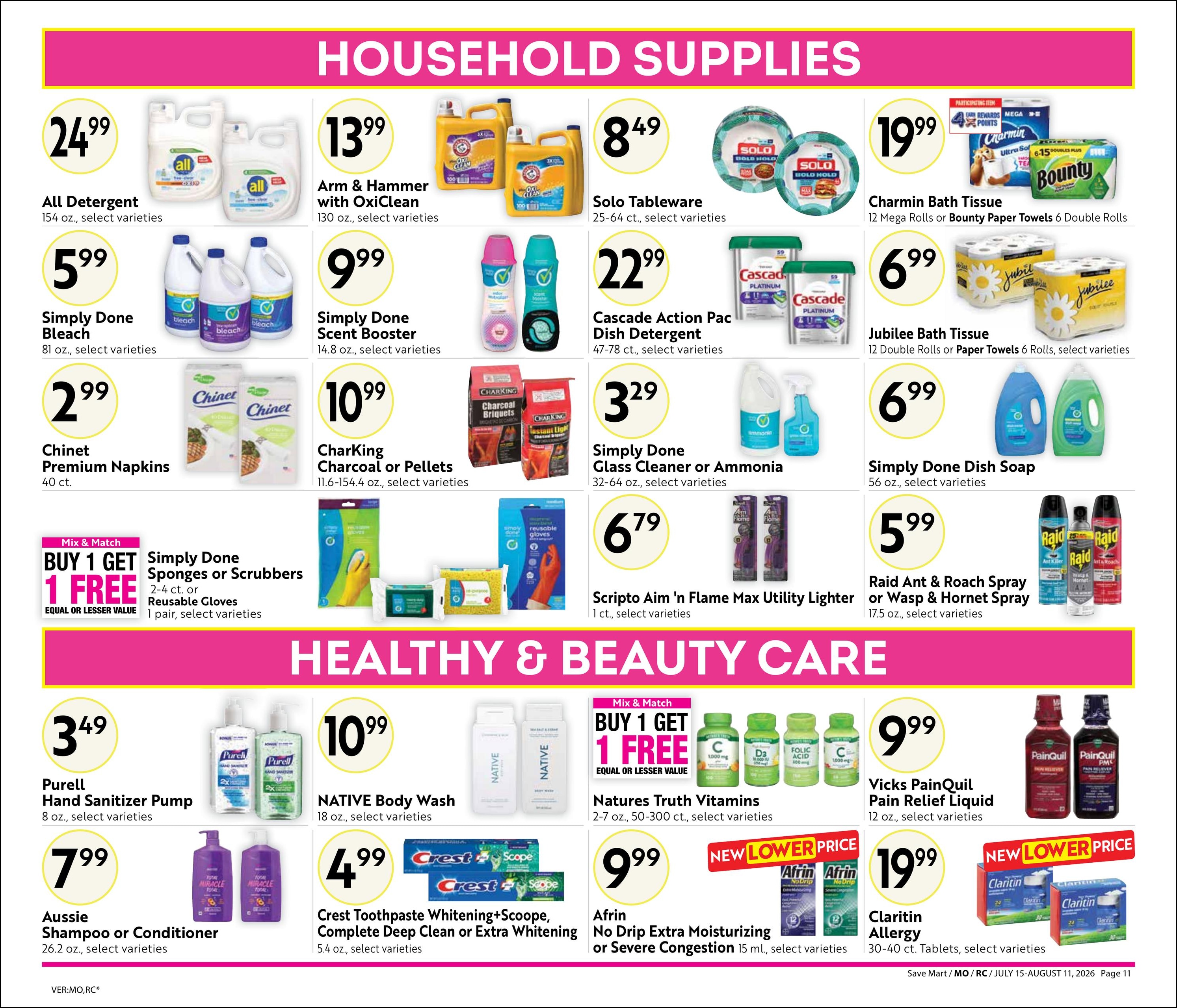 Save Mart (Reno–Sparks Area, CA–NV) Online Savings Guide Weekly Ad July 15 - August 11, 2026