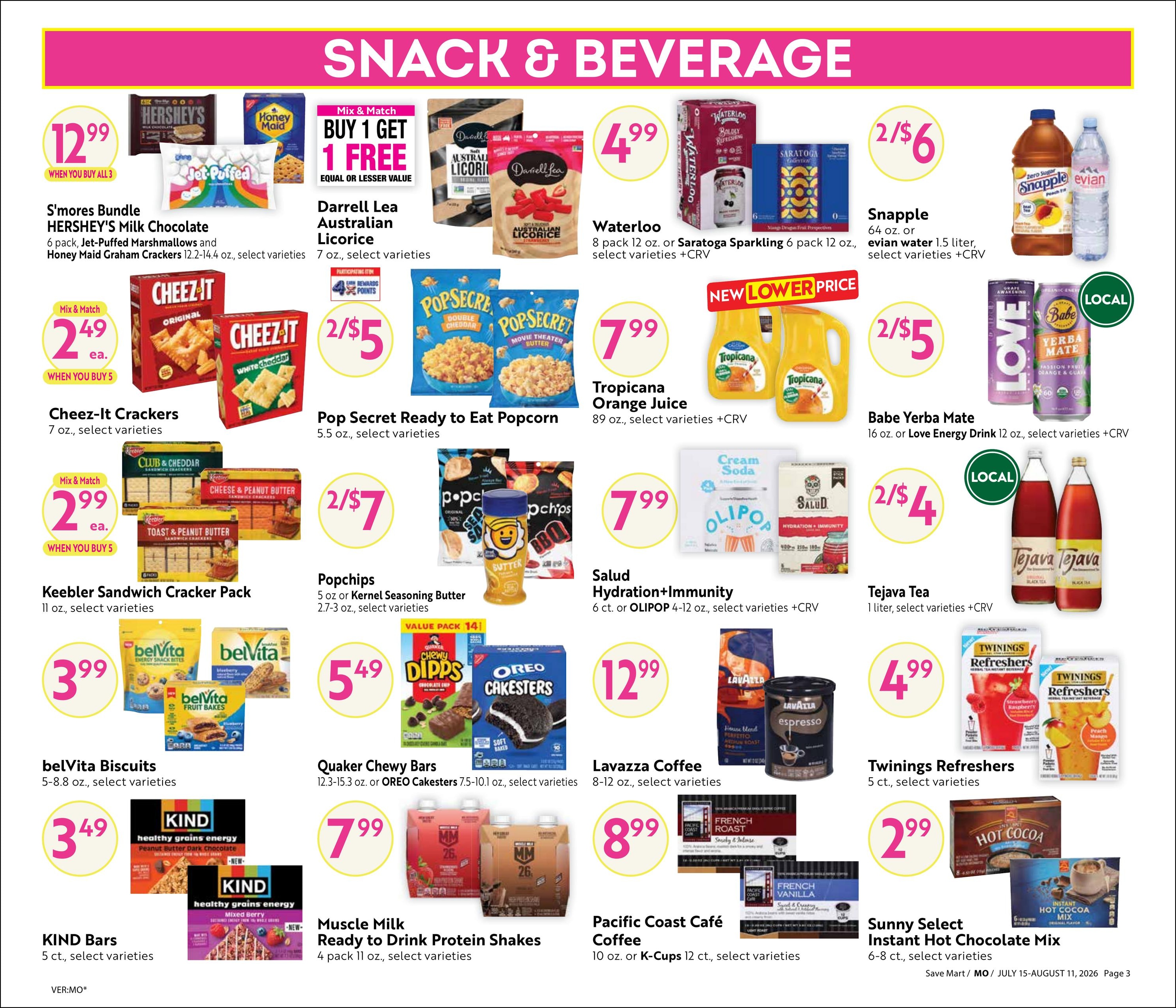 Save Mart (CA) Online Savings Guide Weekly Ad July 15 - August 11, 2026