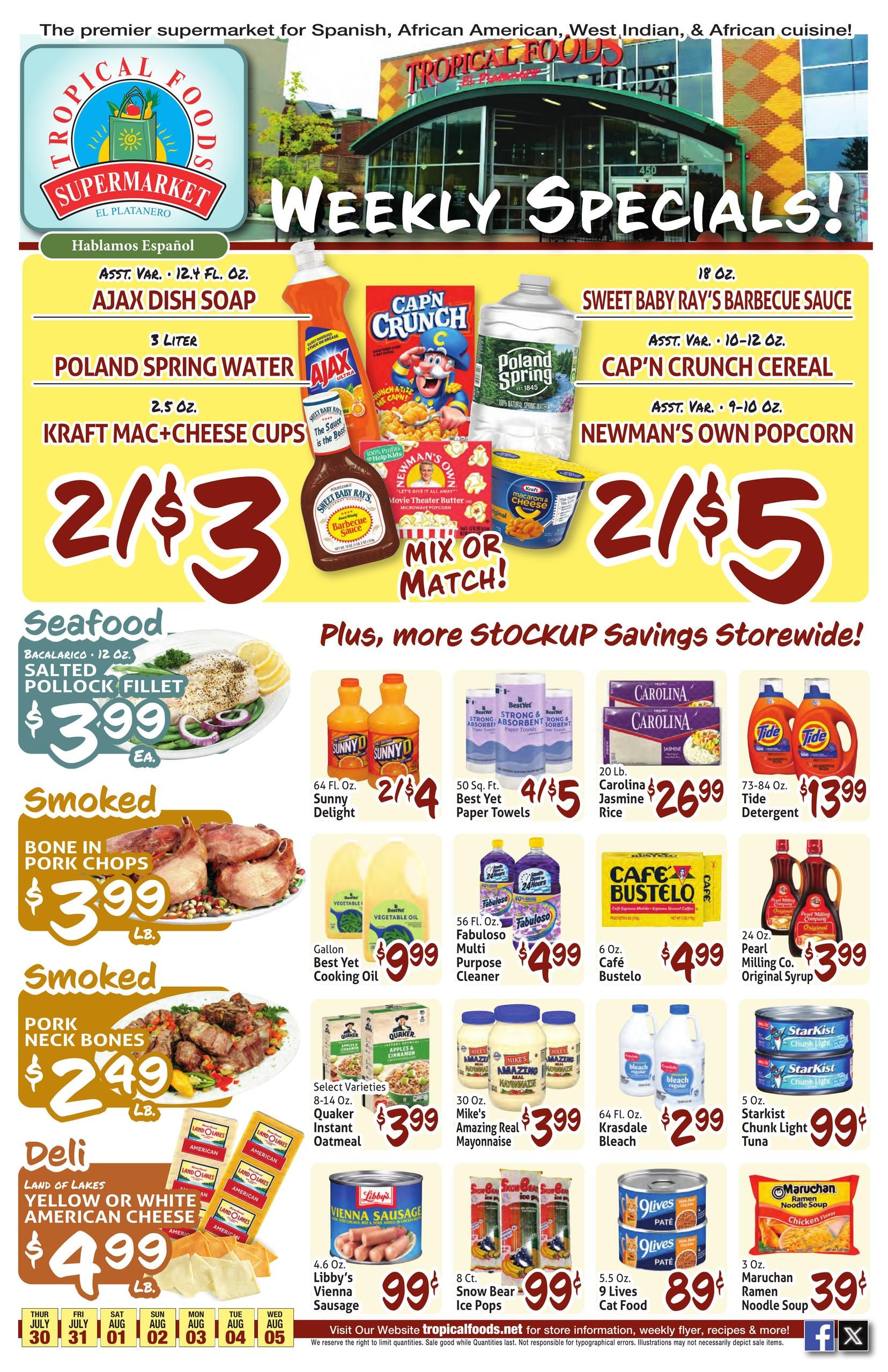 Tropical Foods Supermarket Weekly Ad July 30 - August 5, 2026