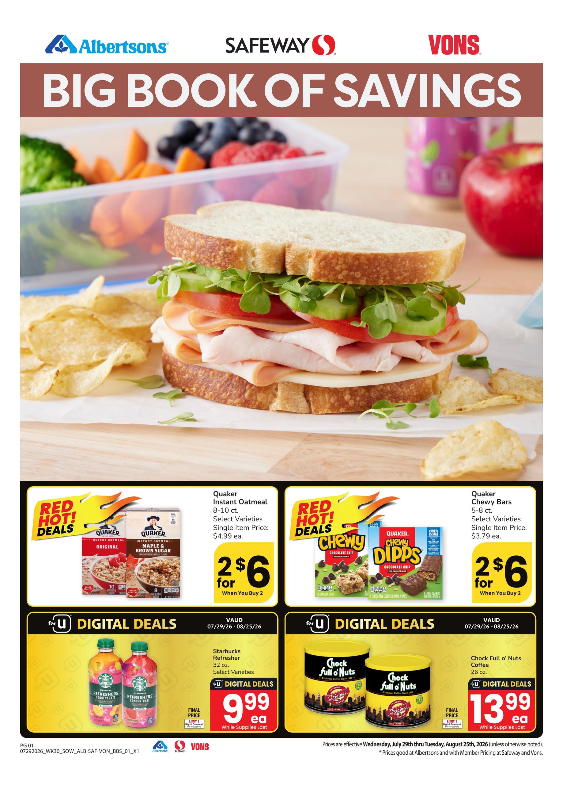 Vons (Las Vegas–Henderson Area, NV) Big Book of Savings Weekly Ad July 29 - August 25, 2026