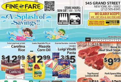 Fine Fare Supermarkets (New York–Jersey City Area, NJ–NY) Weekly Ad August 2 - 8, 2026