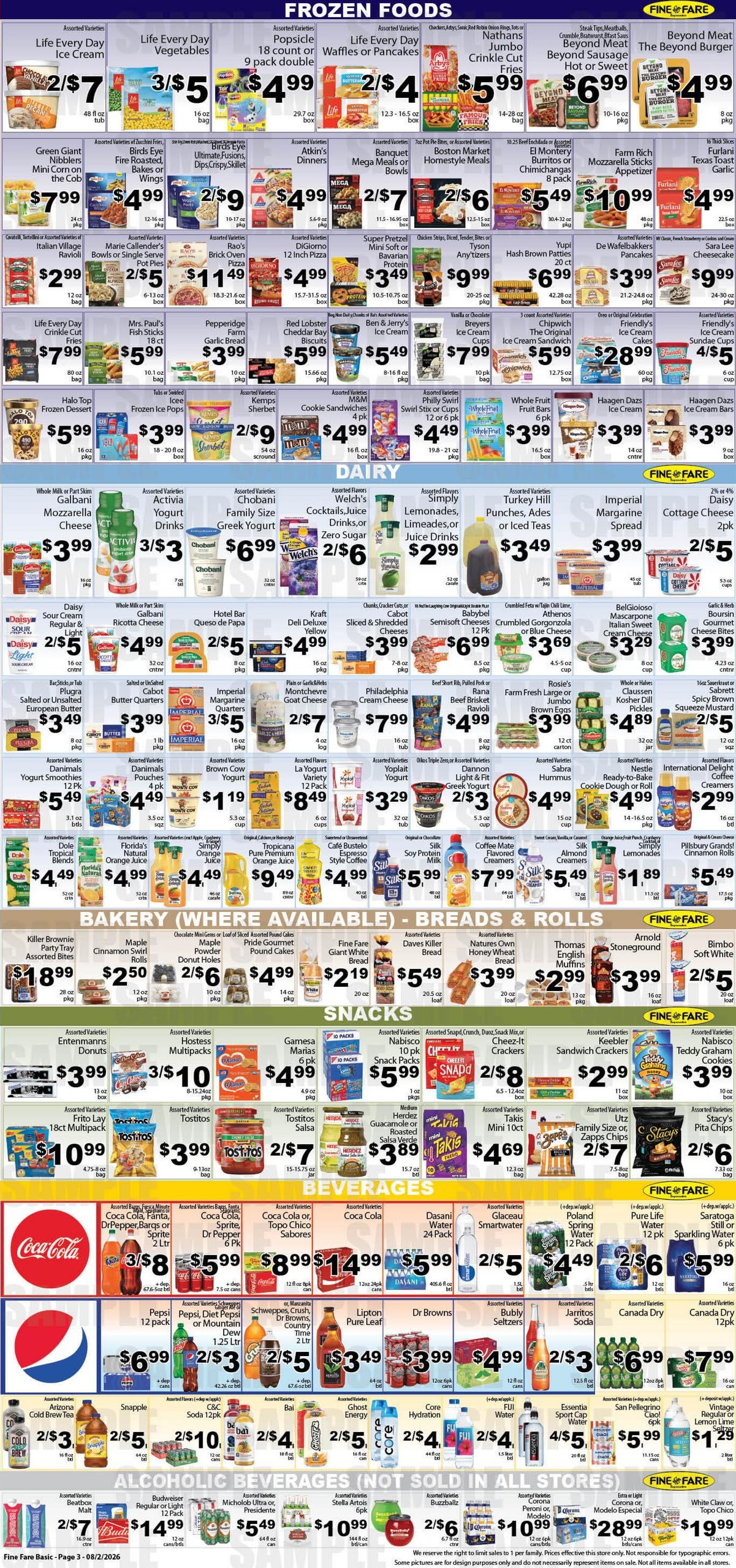 Fine Fare Supermarkets (New York–Jersey City Area, NJ–NY) Weekly Ad August 2 - 8, 2026