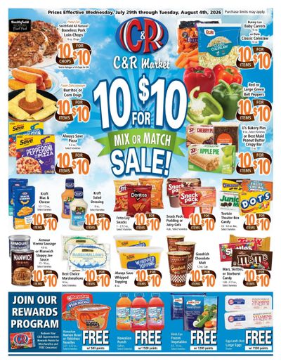 C&R Supermarkets (Kirksville–Hannibal Area, MO) Weekly Ad July 29 - August 4, 2026