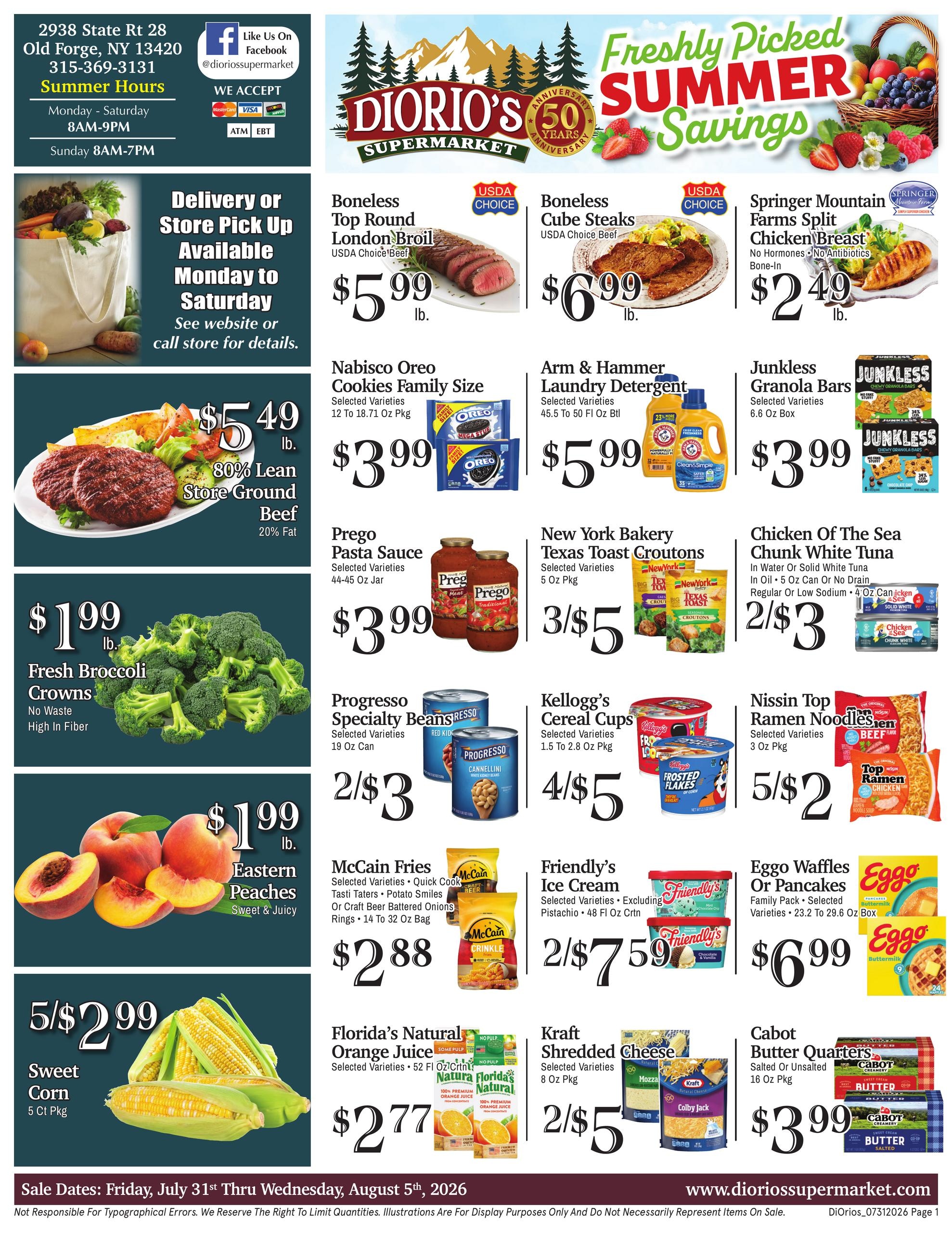 DiOrio's Supermarket Weekly Ad July 31 - August 5, 2026