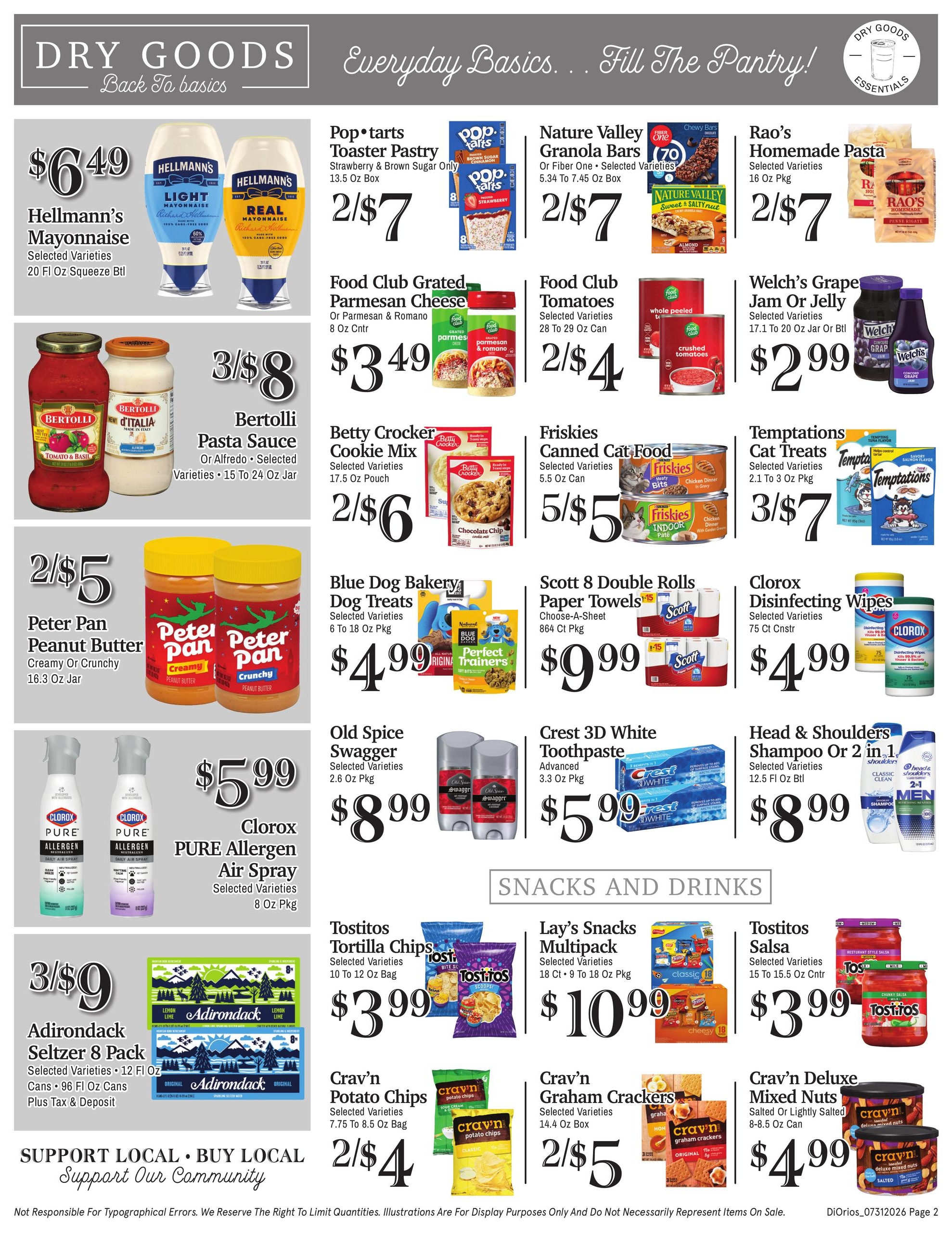 DiOrio's Supermarket Weekly Ad July 31 - August 5, 2026