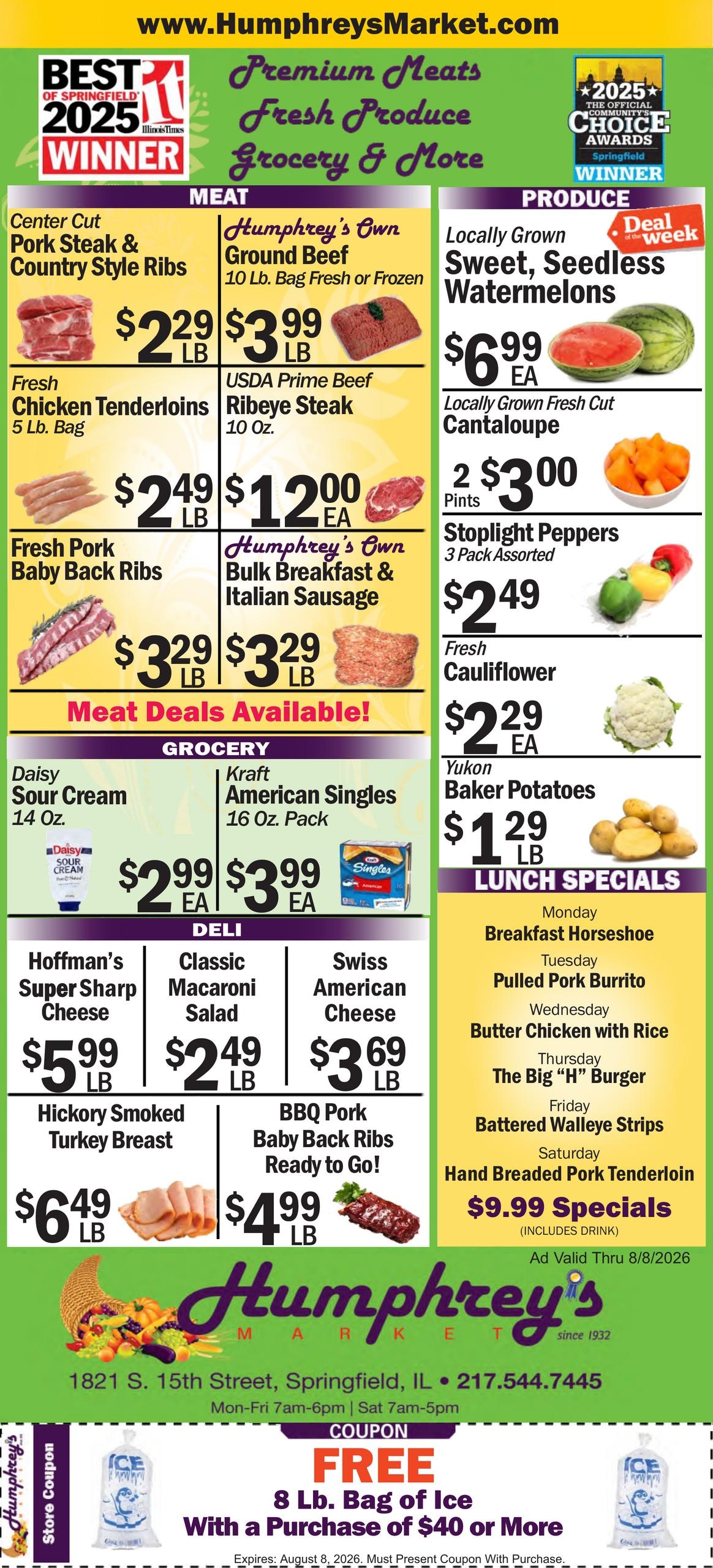 Humphrey's Market Weekly Ad August 2 - 8, 2026