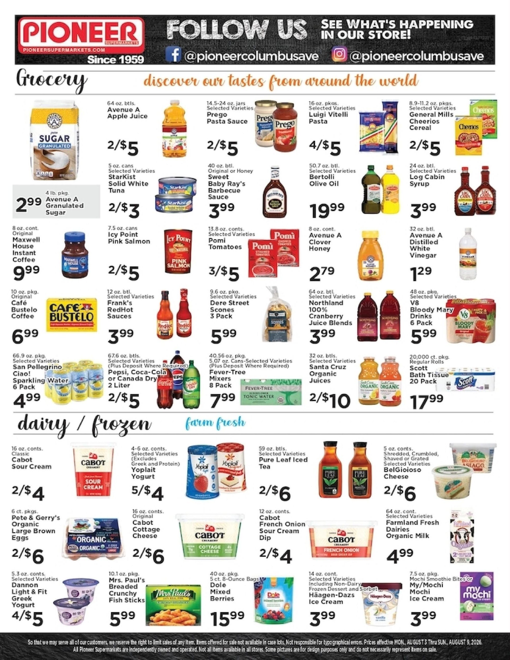 Pioneer Supermarket Weekly Ad August 3 - 9, 2026