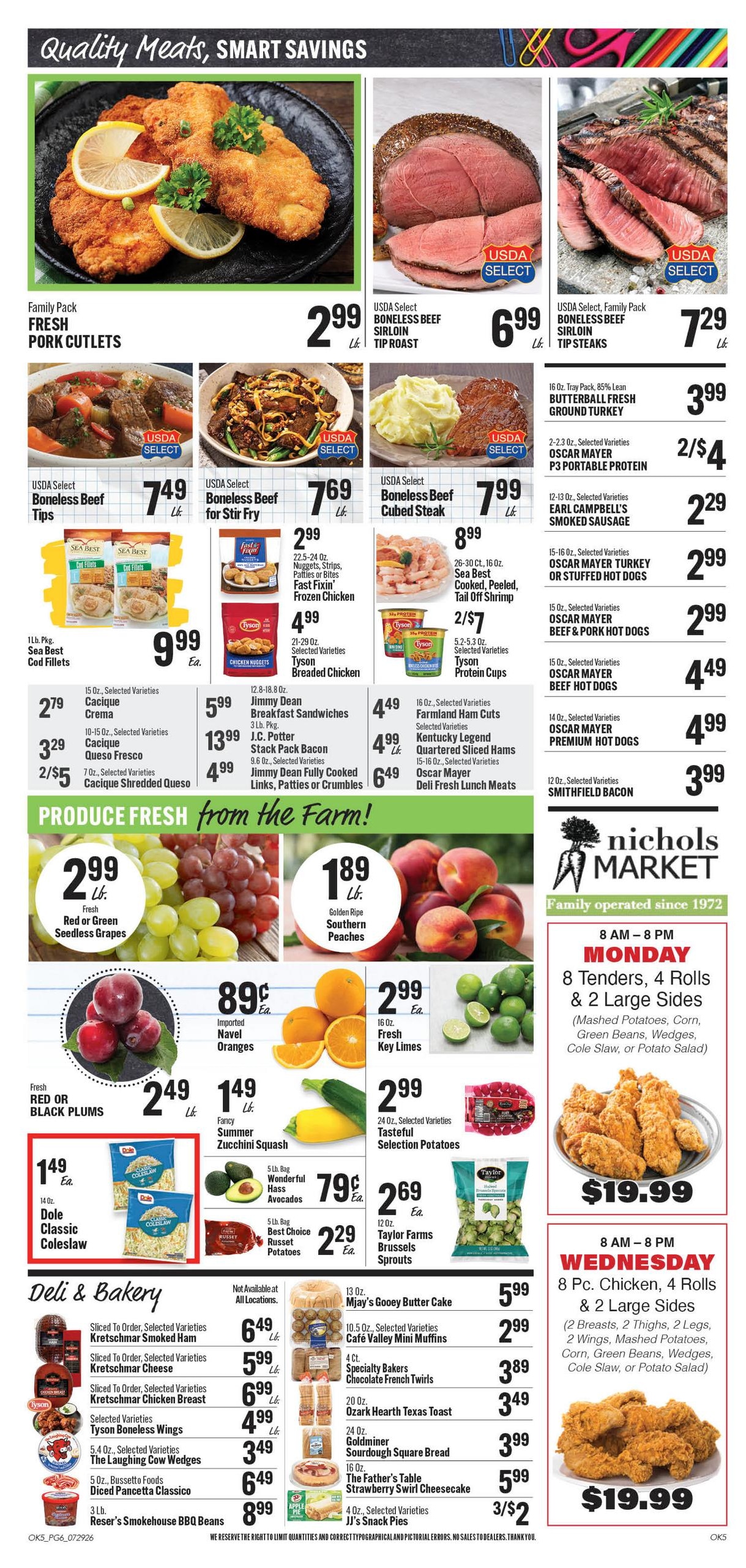 Nichols Dollar Saver Weekly Ad July 29 - August 5, 2026