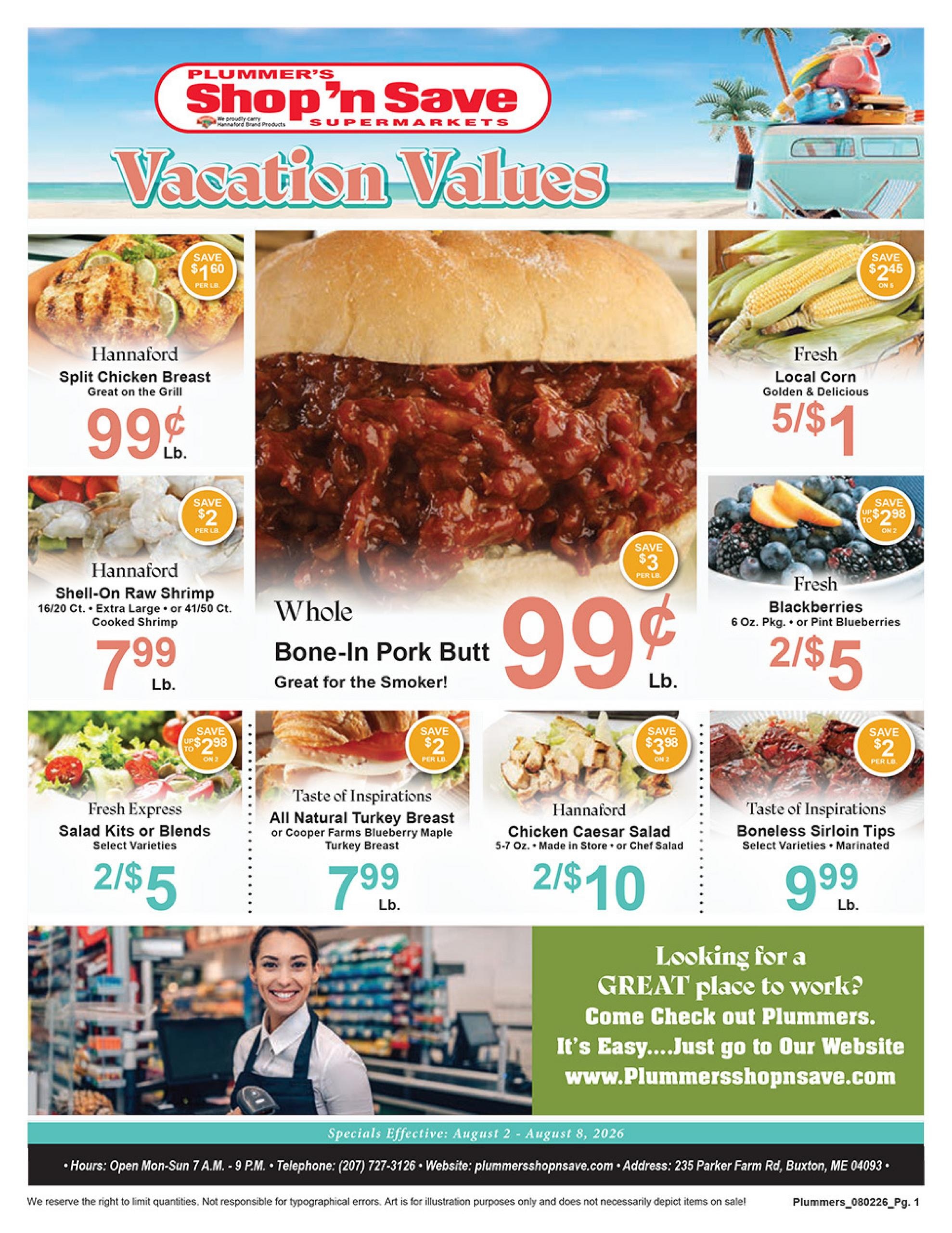 Plummer's Shop 'n Save Weekly Ad August 2 - 8, 2026