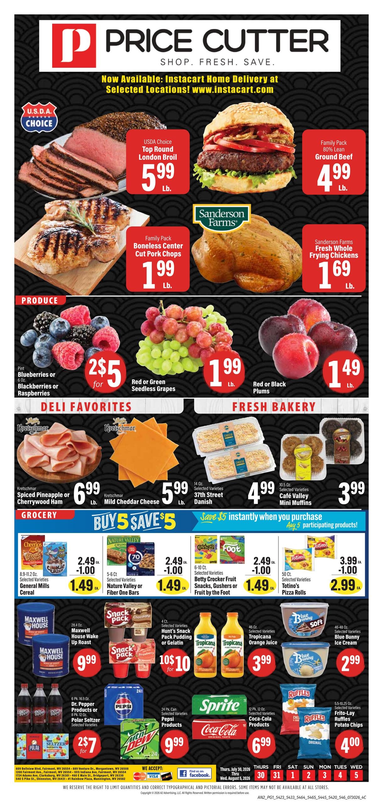 Price Cutter WV (Buckhannon–Bridgeport Area, WV) Weekly Ad July 30 - August 5, 2026