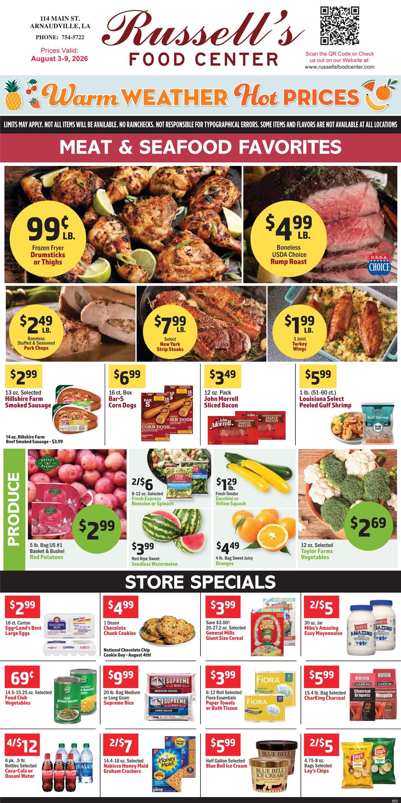 Russell's Food Center Weekly Ad August 3 - 9, 2026