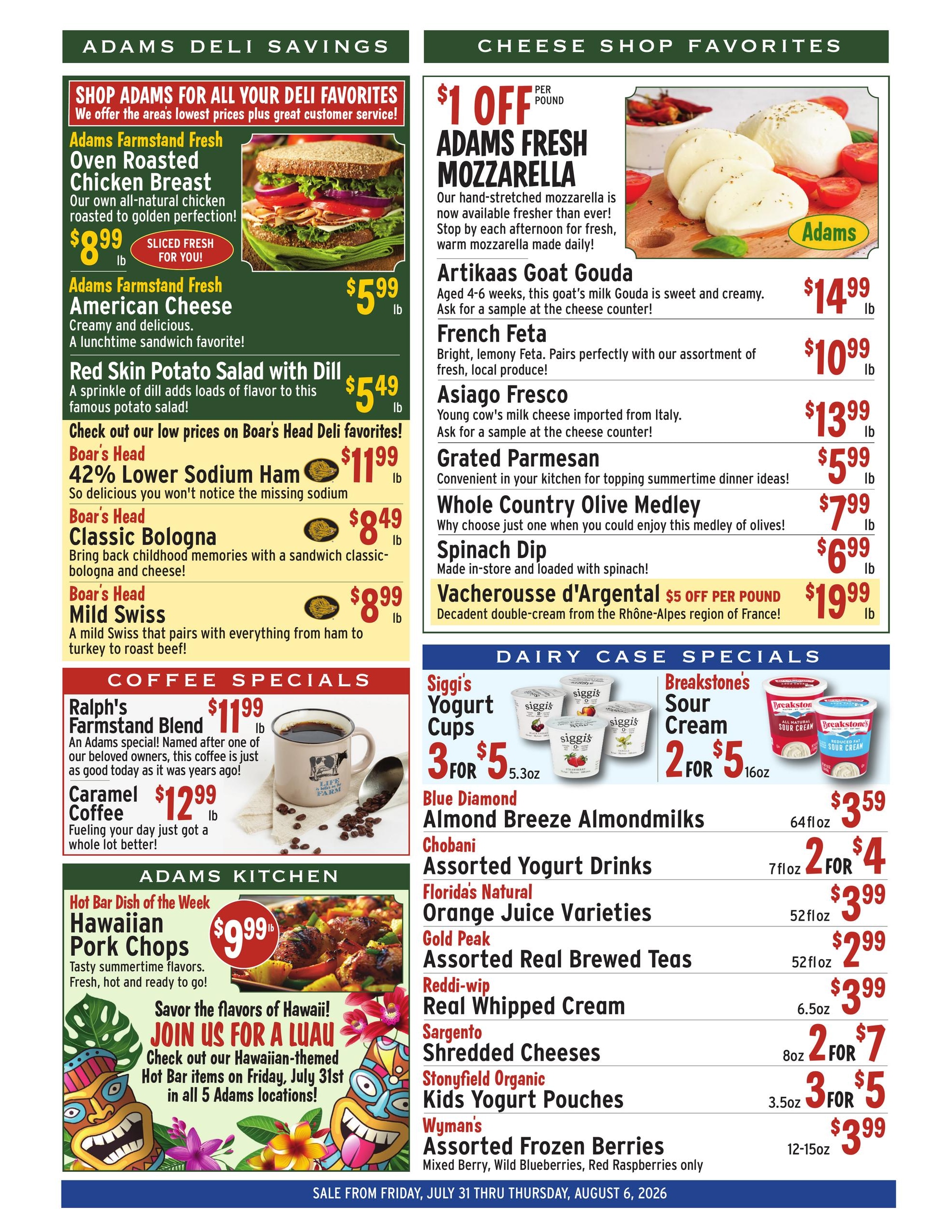 Adams Fairacre Farms Weekly Ad July 31 - August 6, 2026