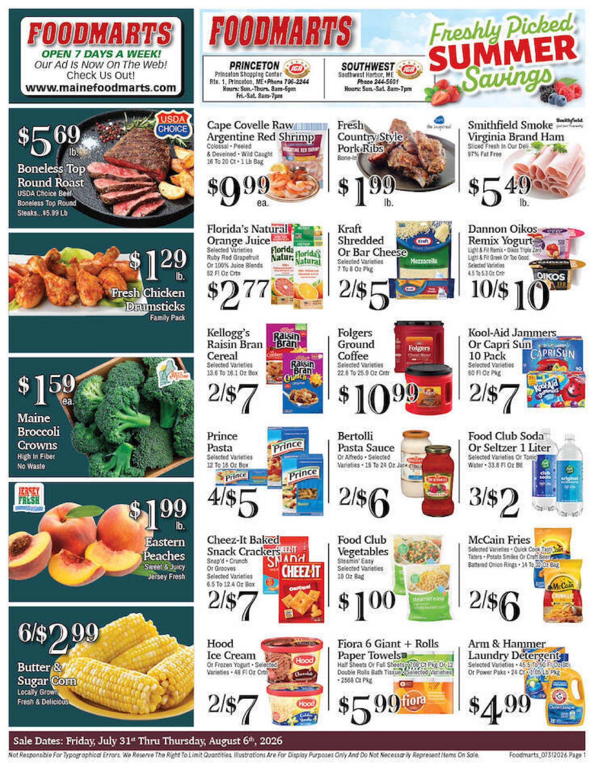 Maine Foodmarts Weekly Ad July 31 - August 6, 2026