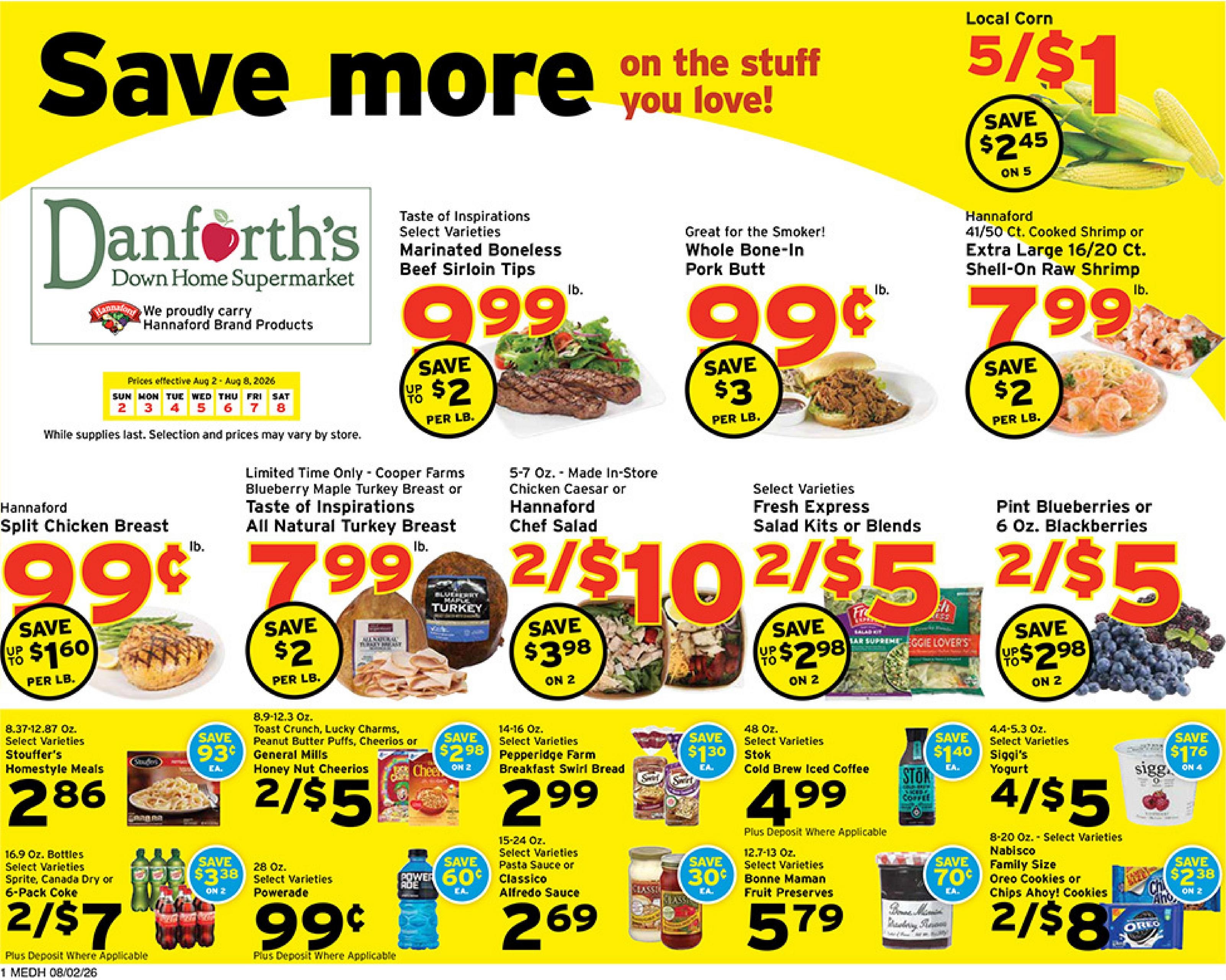 Danforth's Supermarket Weekly Ad August 2 - 8, 2026