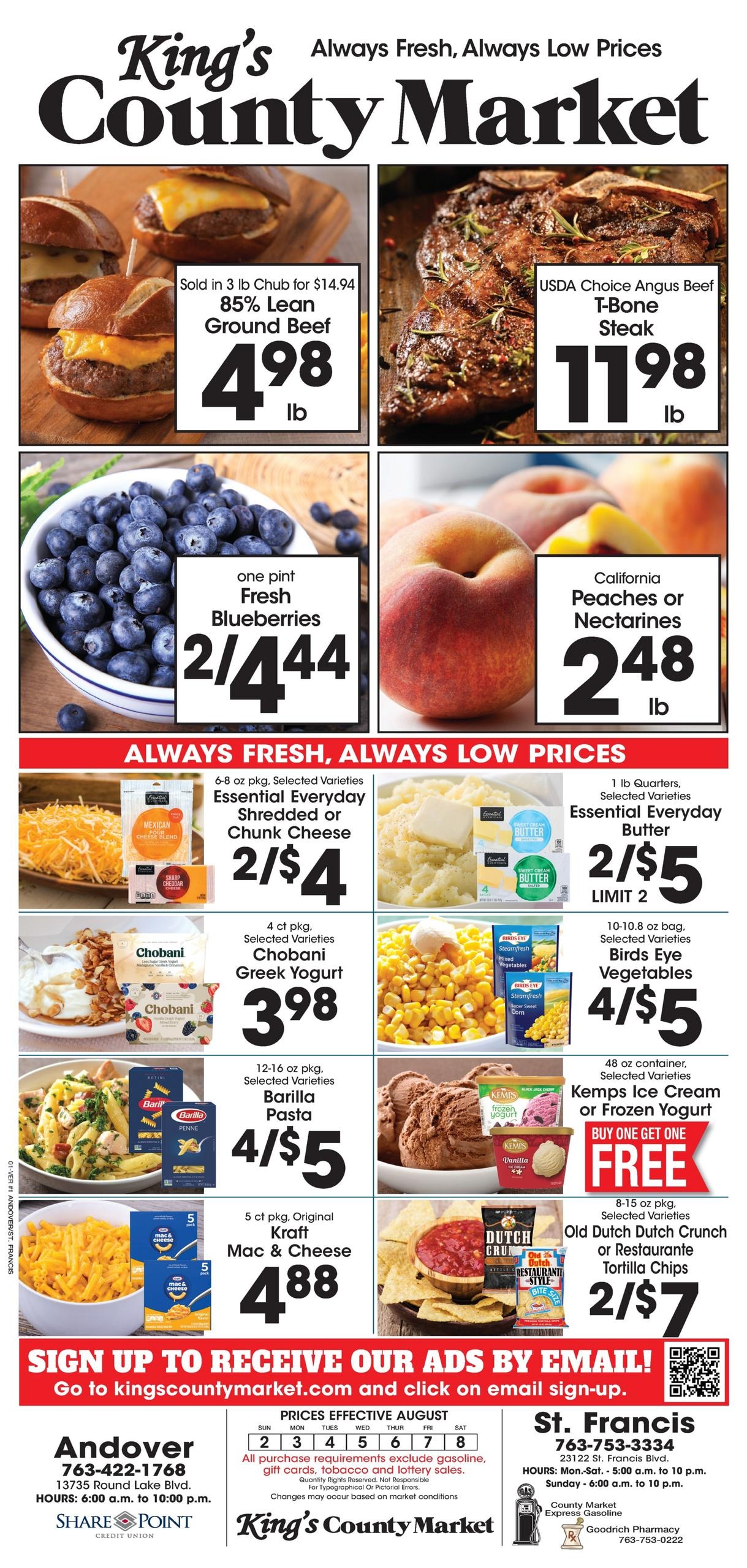 King's County Market Weekly Ad August 2 - 8, 2026