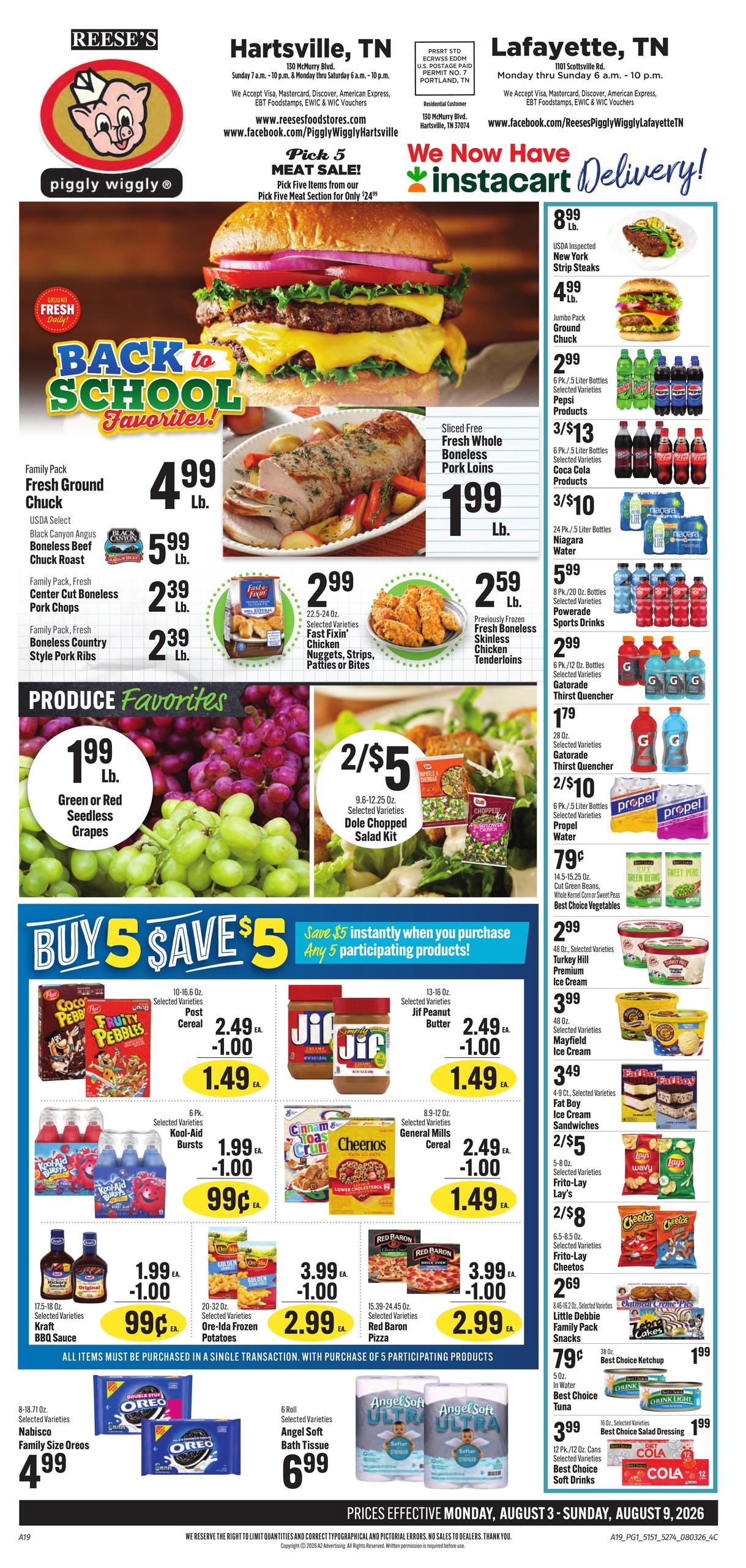 Reese's Food Store Piggly Wiggly Weekly Ad August 3 - 9, 2026