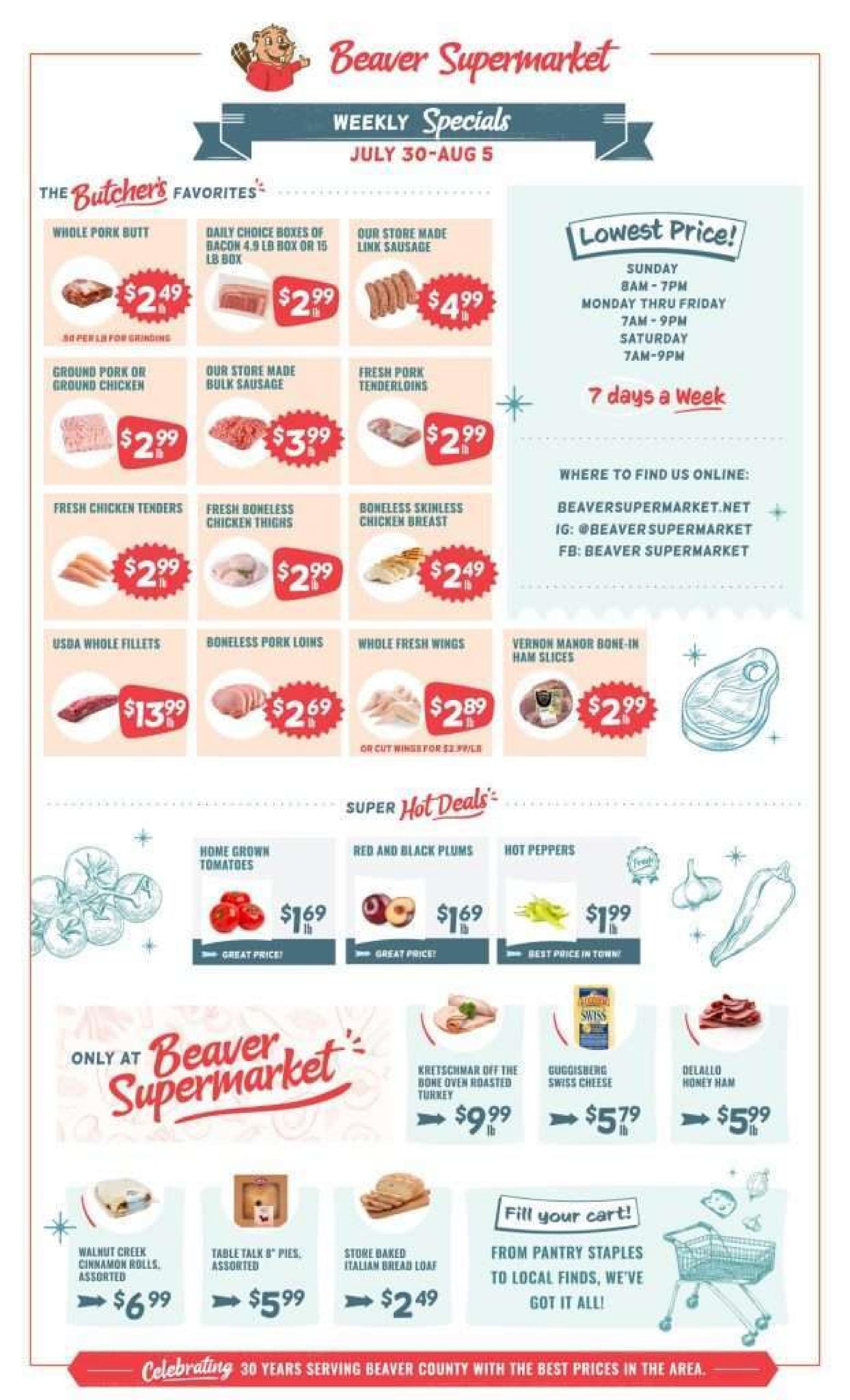 Beaver Supermarket Weekly Ad July 30 - August 5, 2026