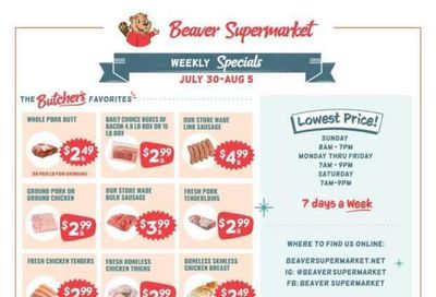 Beaver Supermarket Weekly Ad July 30 - August 5, 2026