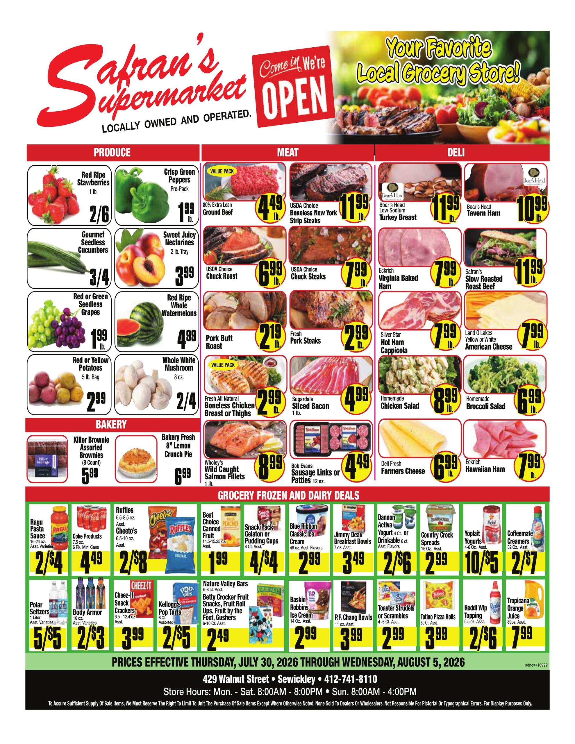 Safran's Supermarket Weekly Ad July 30 - August 5, 2026