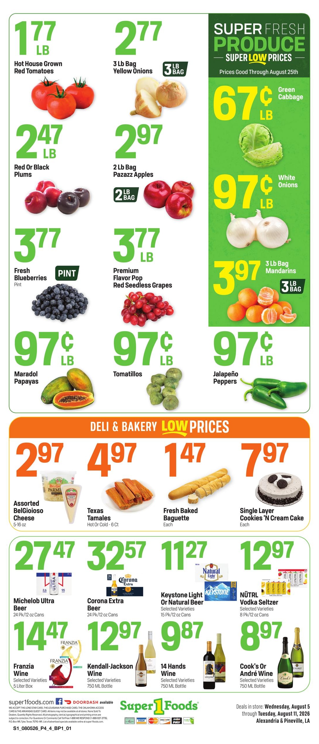 Super 1 Foods & Discount Pharmacy Weekly Ad August 5 - 11, 2026