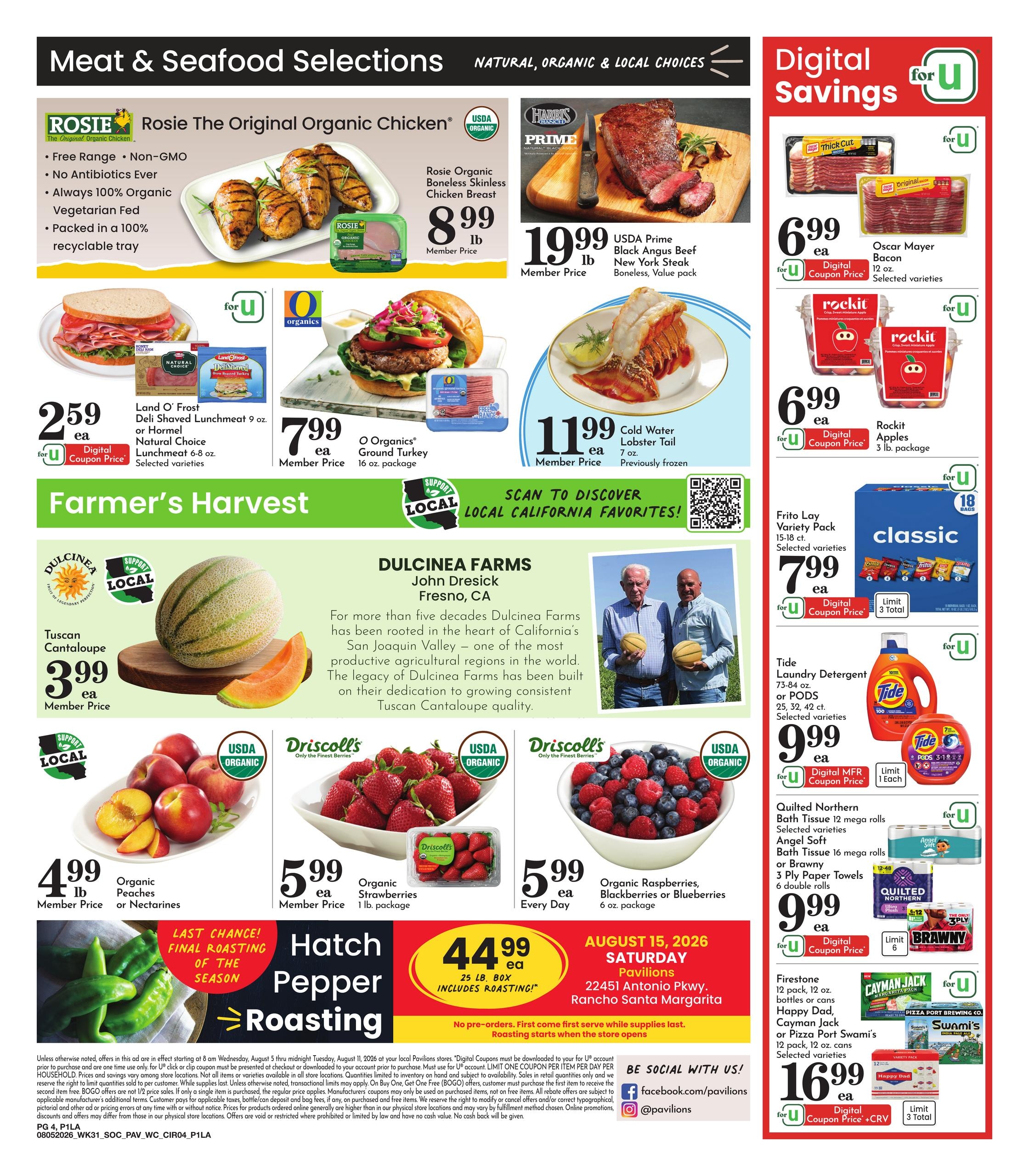 Pavilions (Burbank–El Monte Area, CA) Weekly Ad August 5 - 11, 2026