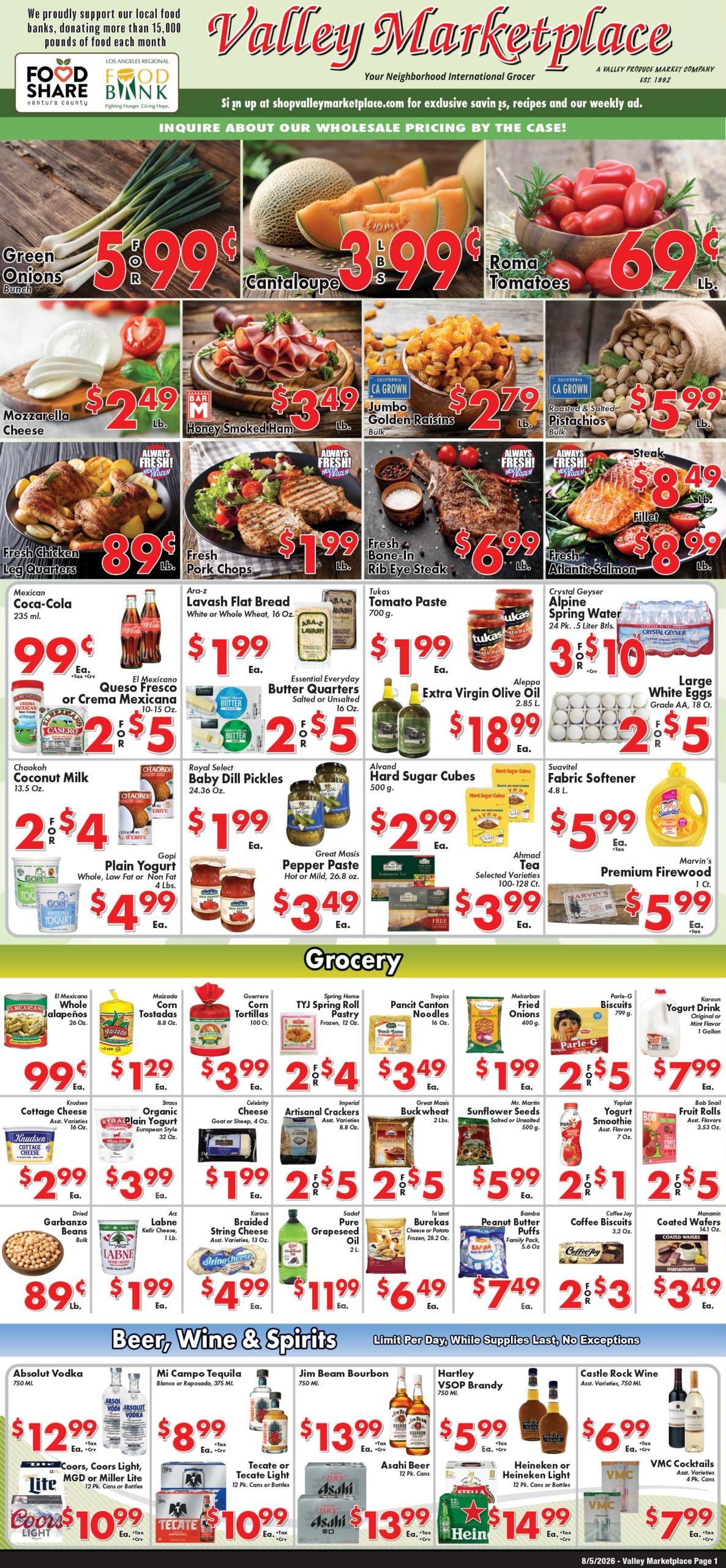 Valley Marketplace Weekly Ad August 5 - 11, 2026