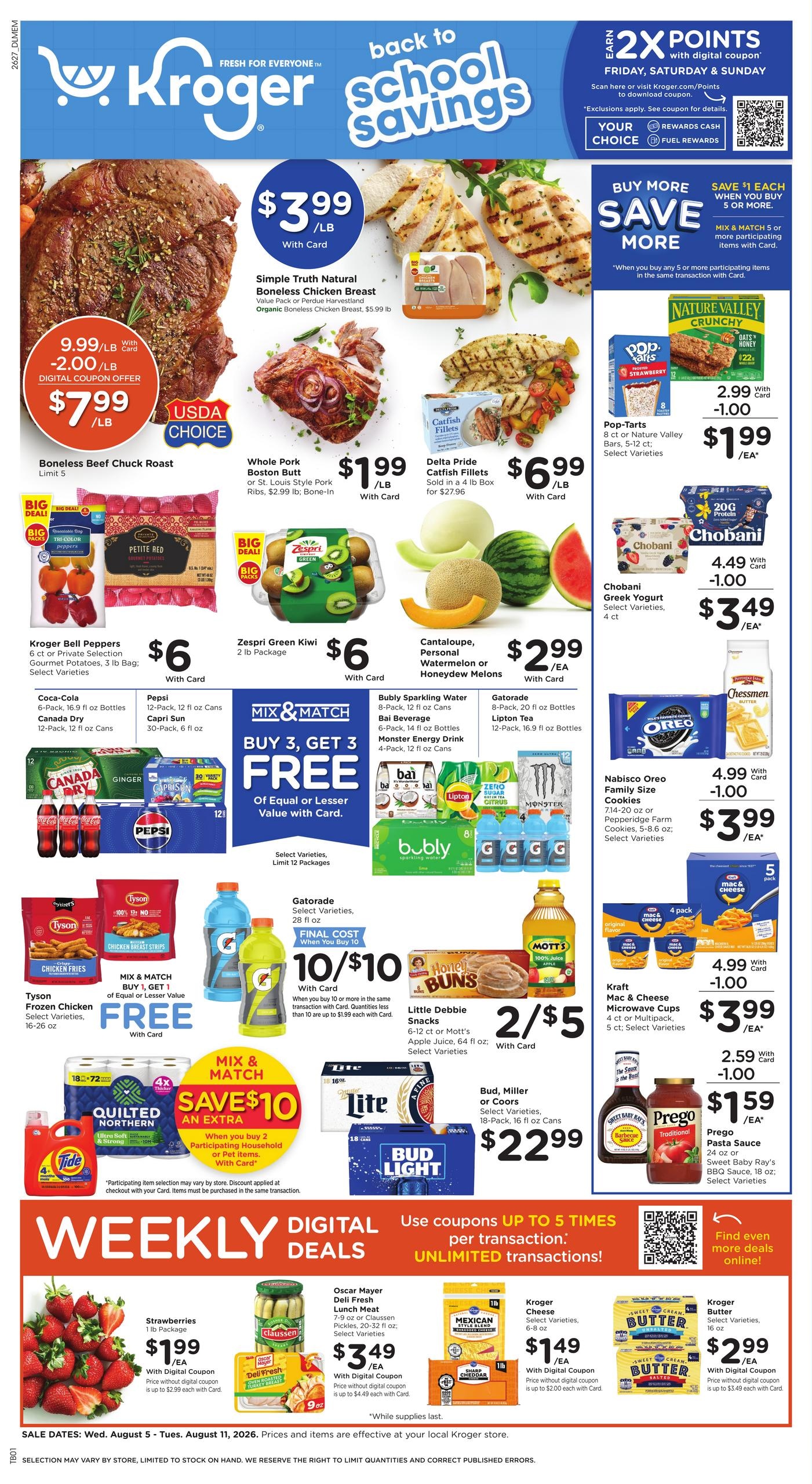 Kroger (Memphis–Red Banks Area, MS–TN) Weekly Ad August 5 - 11, 2026
