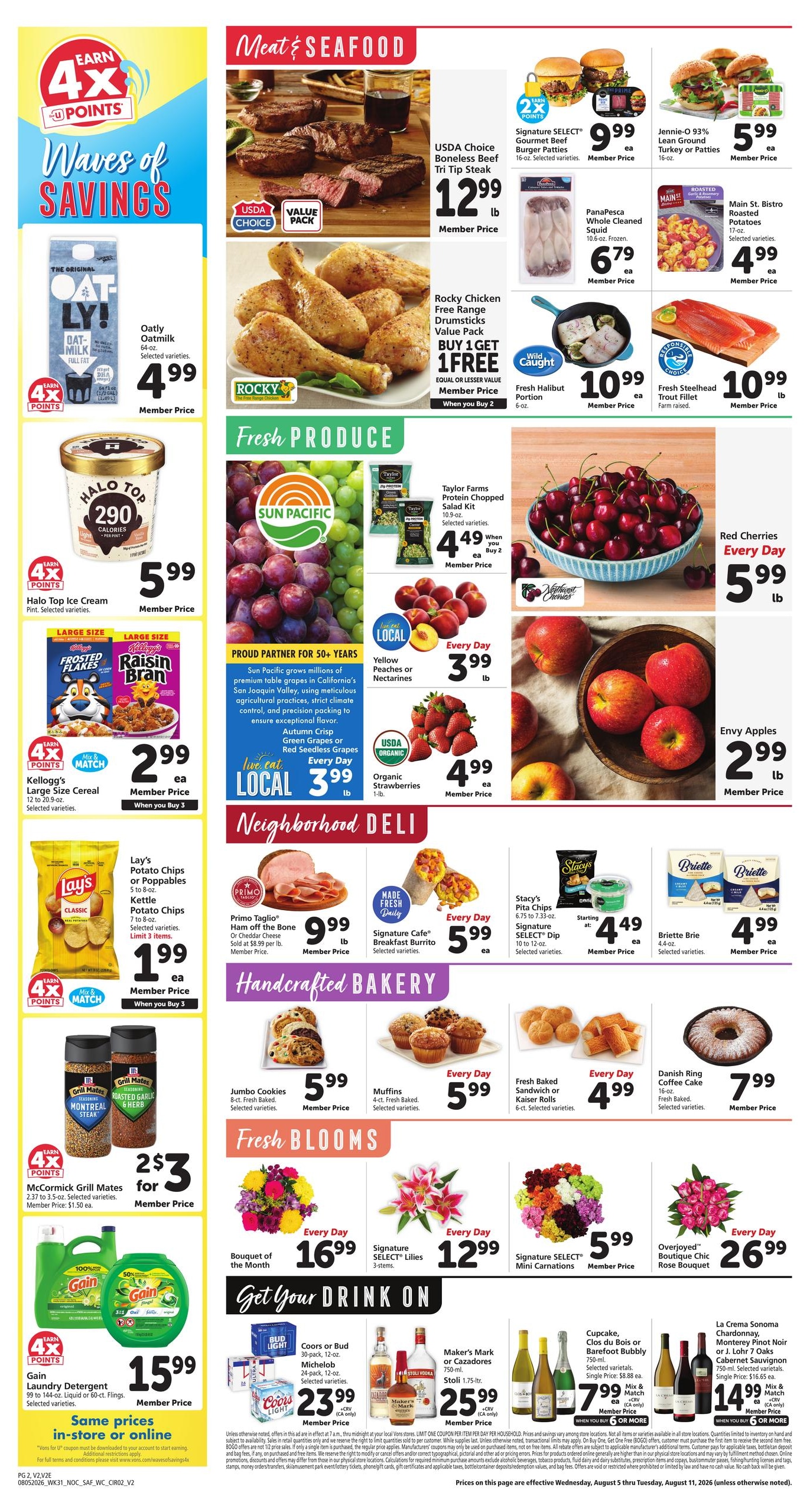 Vons (Fresno–Clovis Area, CA) Weekly Ad August 5 - 11, 2026