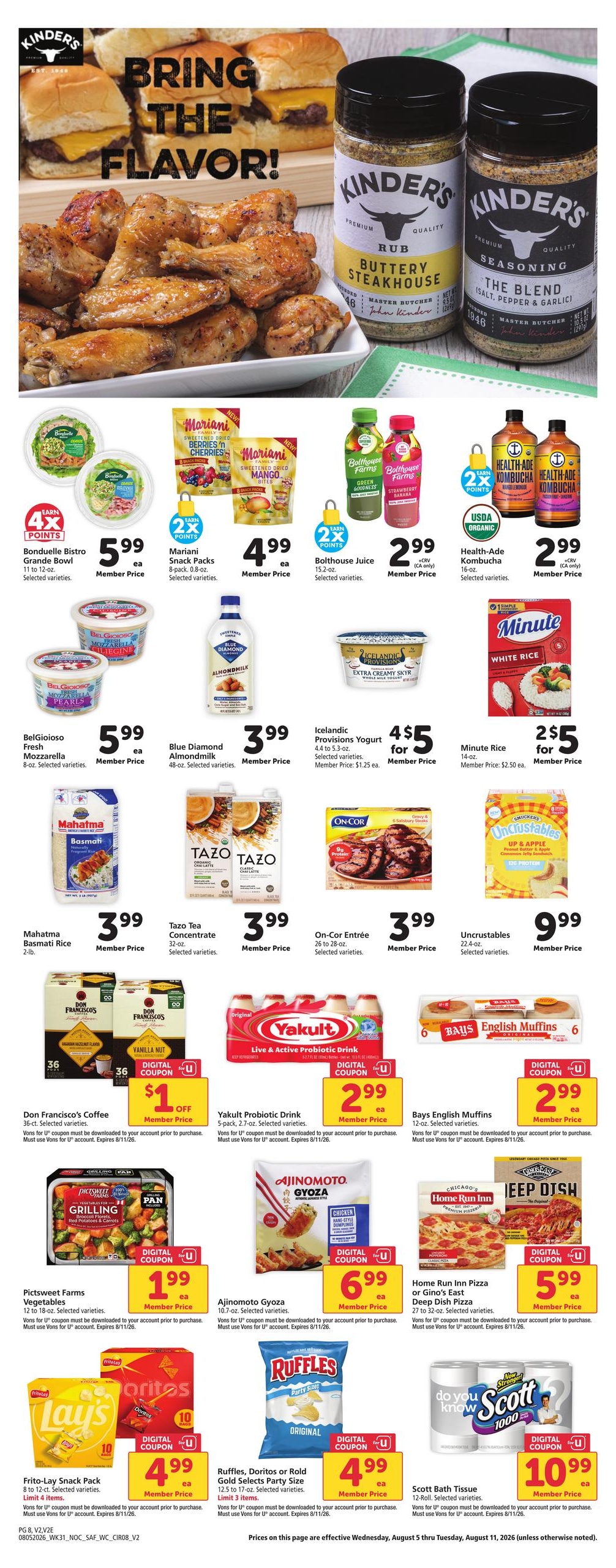Vons (Fresno–Clovis Area, CA) Weekly Ad August 5 - 11, 2026