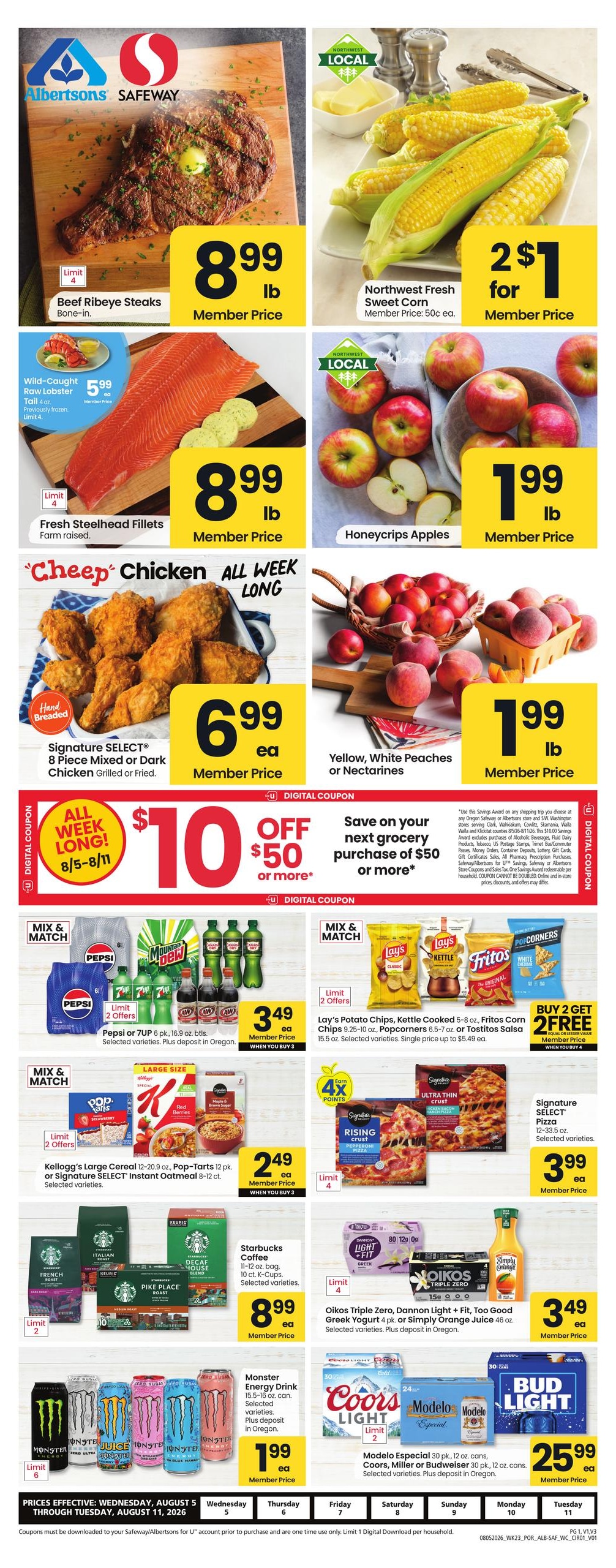 Safeway (Beaverton Area, OR) Weekly Ad August 5 - 11, 2026