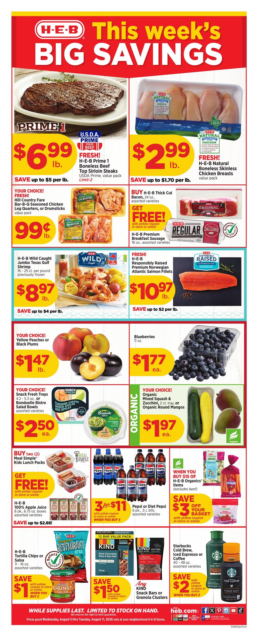 H-E-B (Abilene Area, TX) Weekly Ad August 5 - 11, 2026
