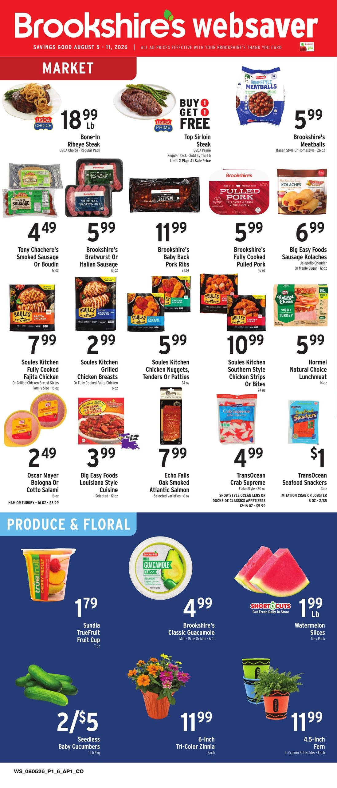 Brookshire's Websaver Weekly Ad August 5 - 11, 2026