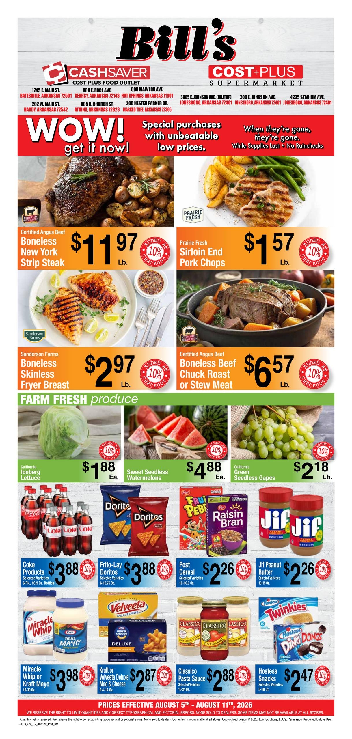 Cashsaver Weekly Ad August 5 - 11, 2026