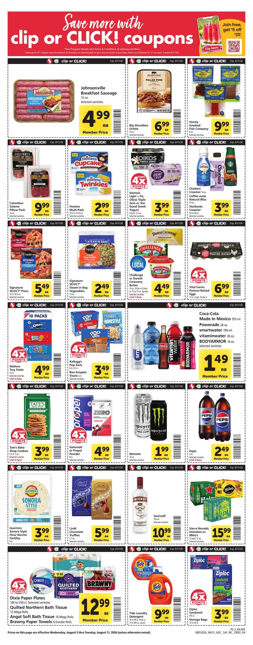 Safeway (Carson City–Sparks Area, CA–NV) Weekly Ad August 5 - 11, 2026