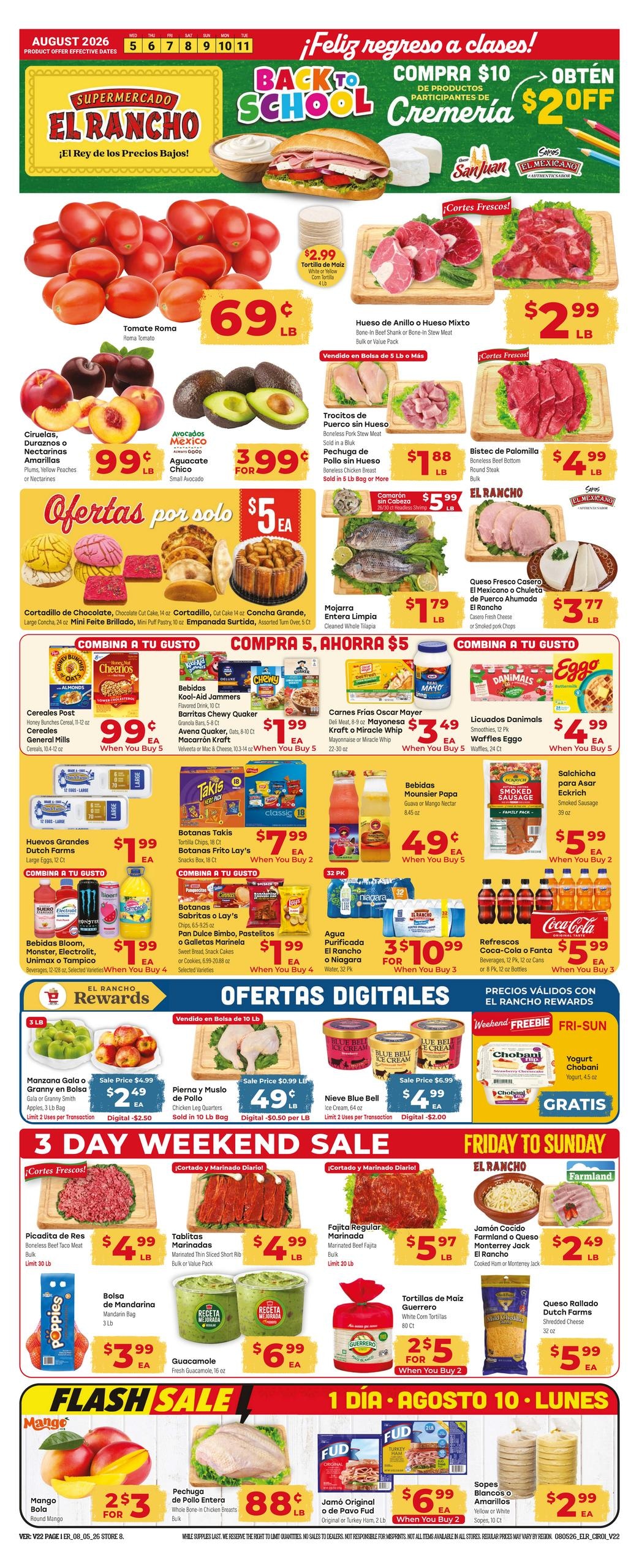 El Rancho Supermercado (Dallas-Mesquite Area, TX) Weekly Ad August 5 - 11, 2026