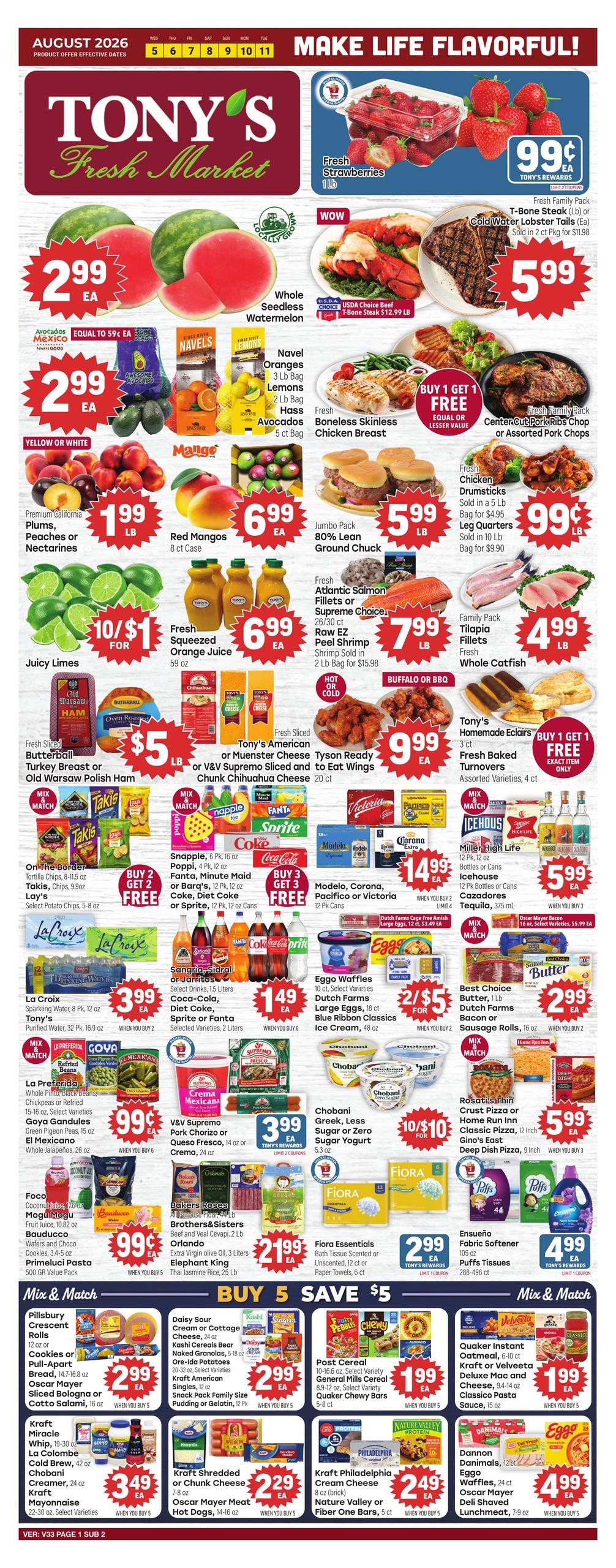 Tony's Fresh Market (Chicago–Wheaton Area, IL) Weekly Ad August 5 - 11, 2026