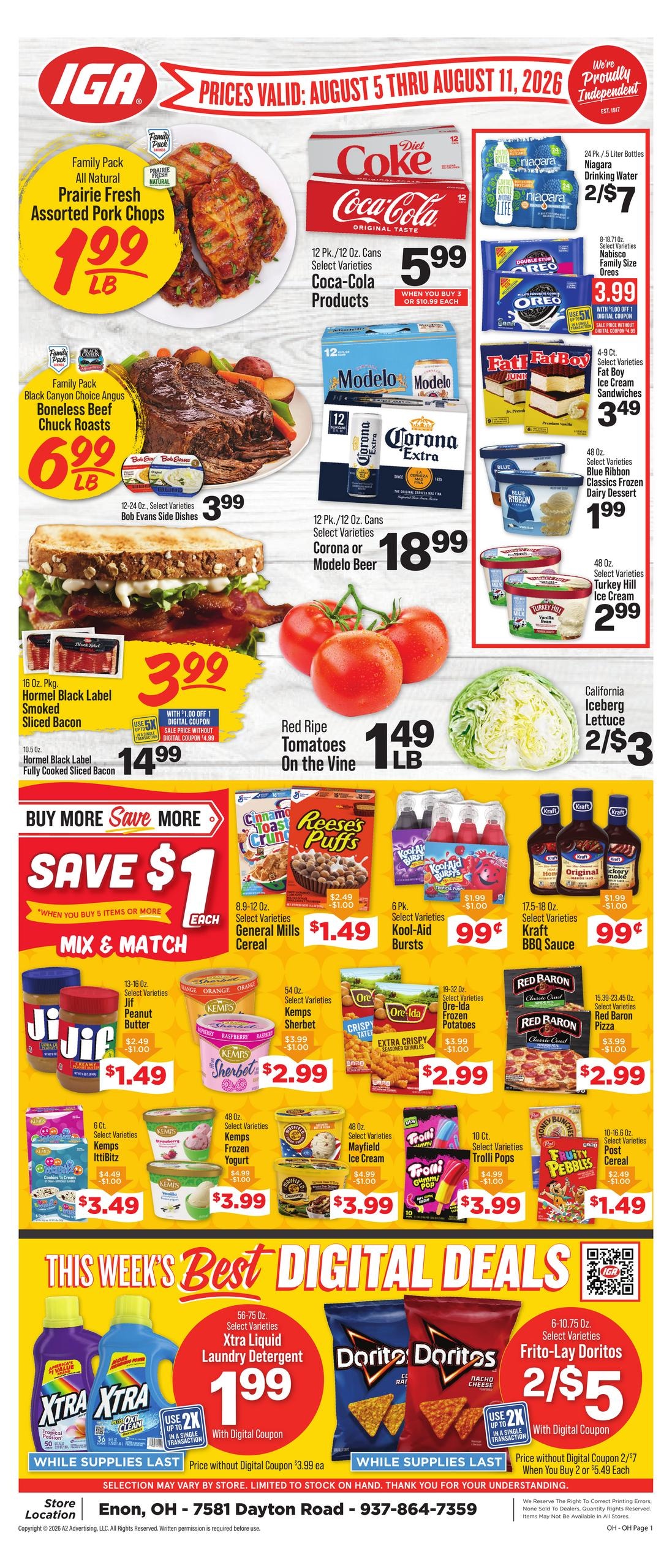 IGA (Medway–Fairborn Area, OH) Weekly Ad August 5 - 11, 2026