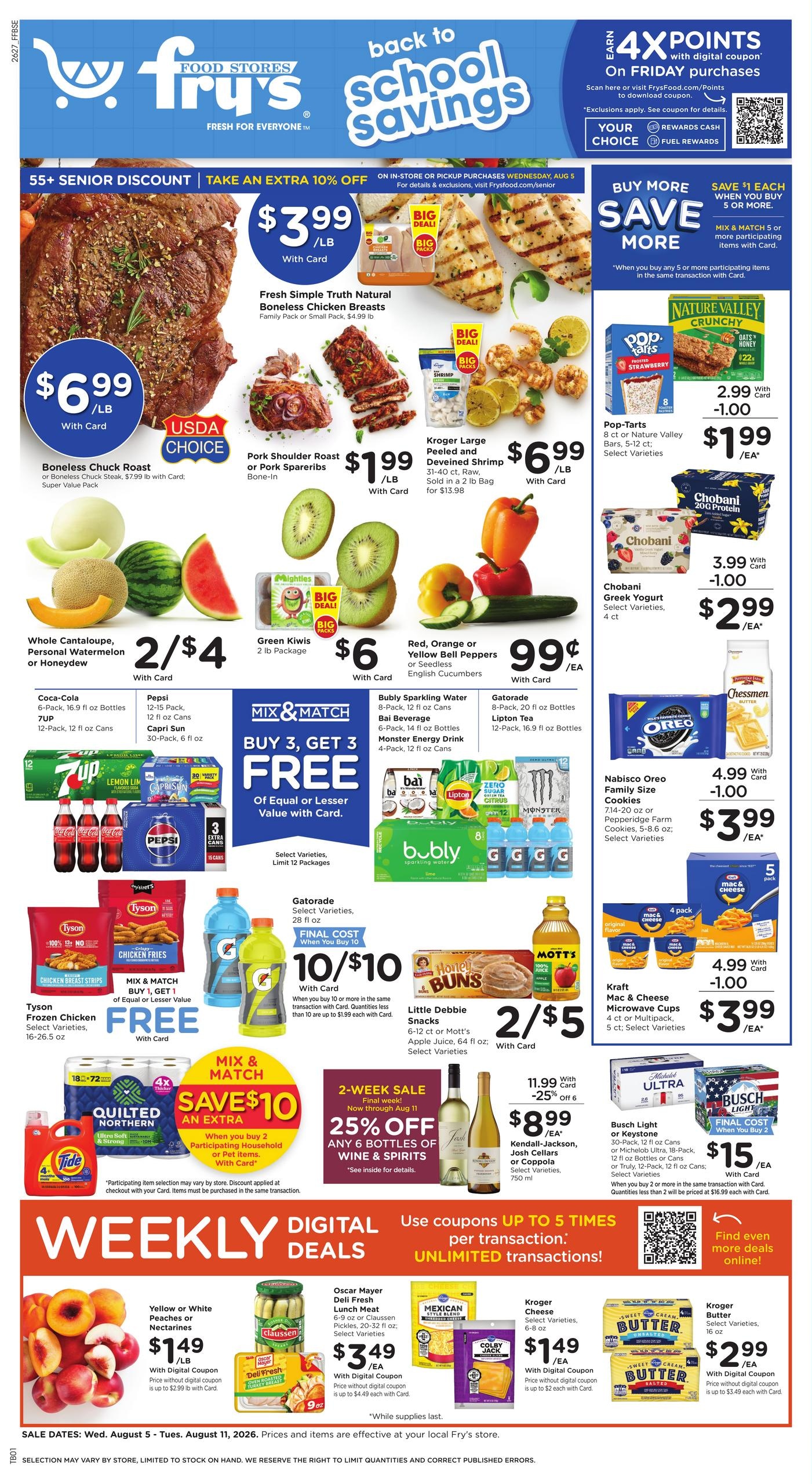 Fry's Food Stores (Apache Junction Area, AZ) Weekly Ad August 5 - 11, 2026