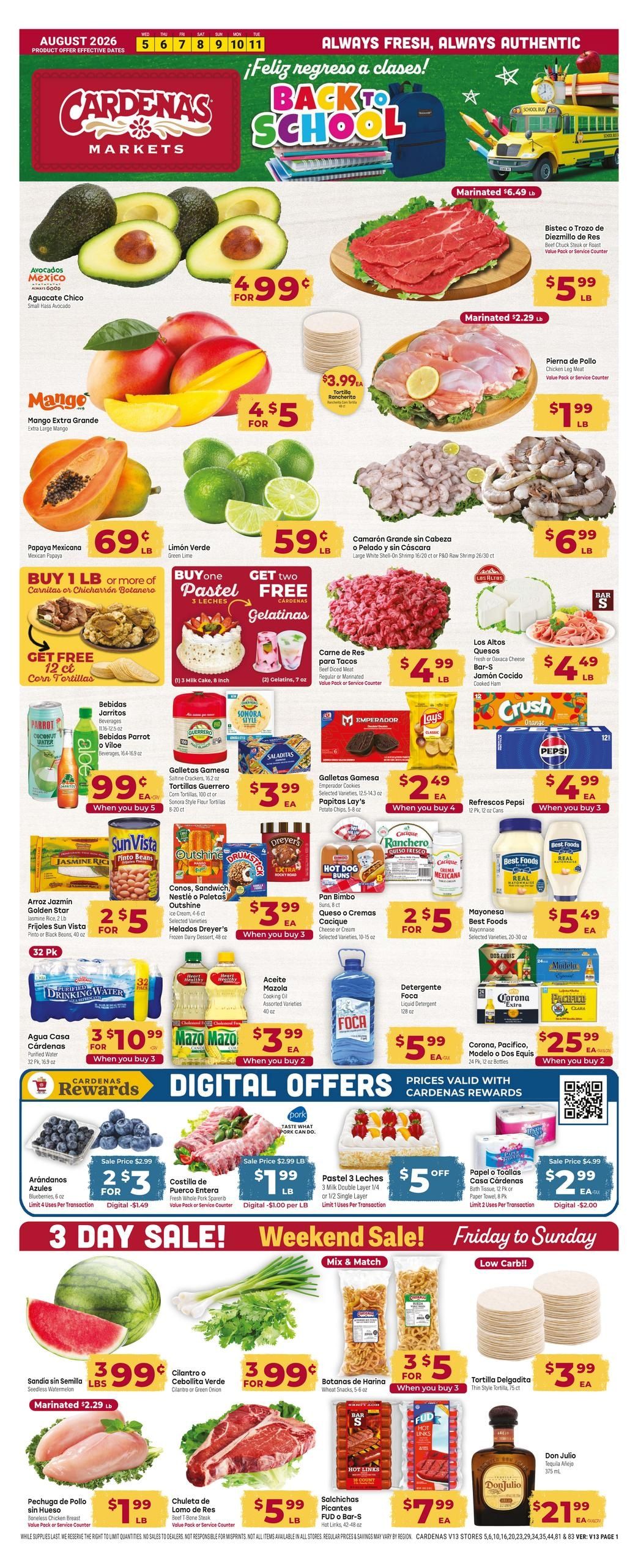 Cardenas Markets (Azusa Area, CA) Weekly Ad August 5 - 11, 2026
