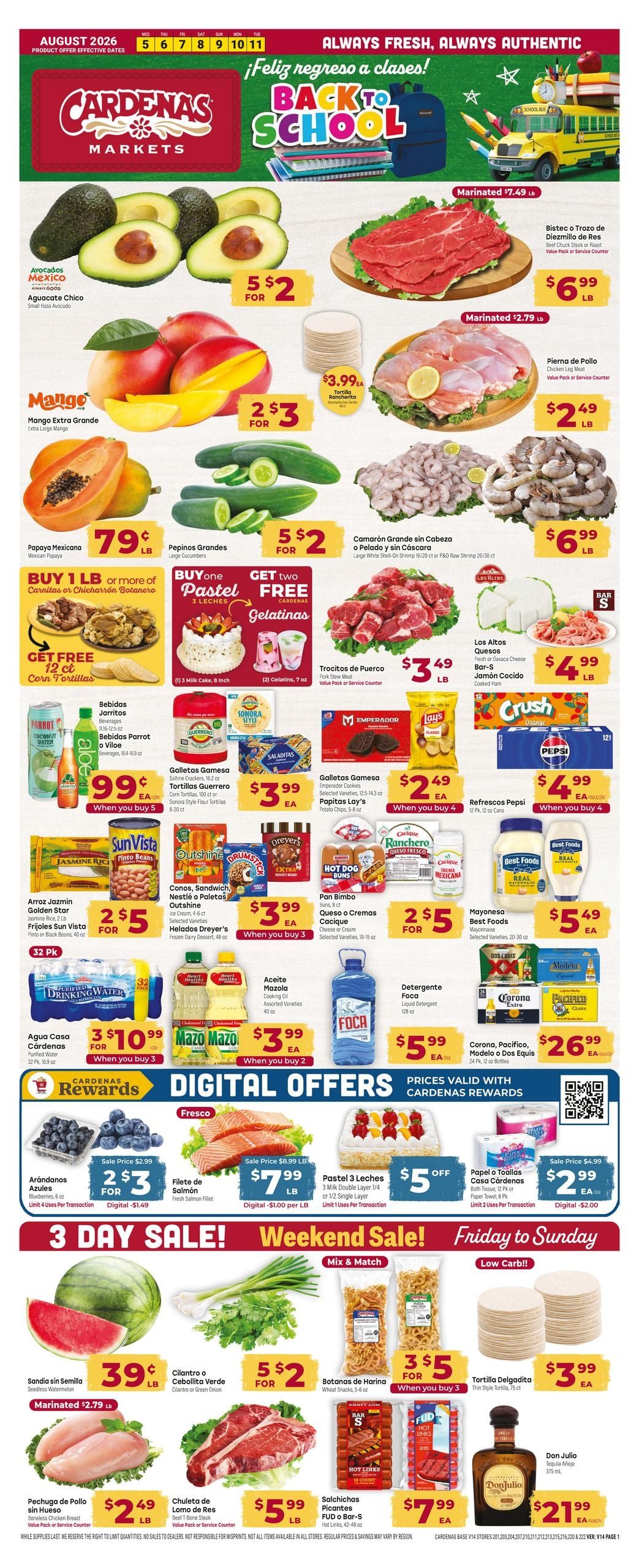 Cardenas Markets (Antioch Area, CA) Weekly Ad August 5 - 11, 2026
